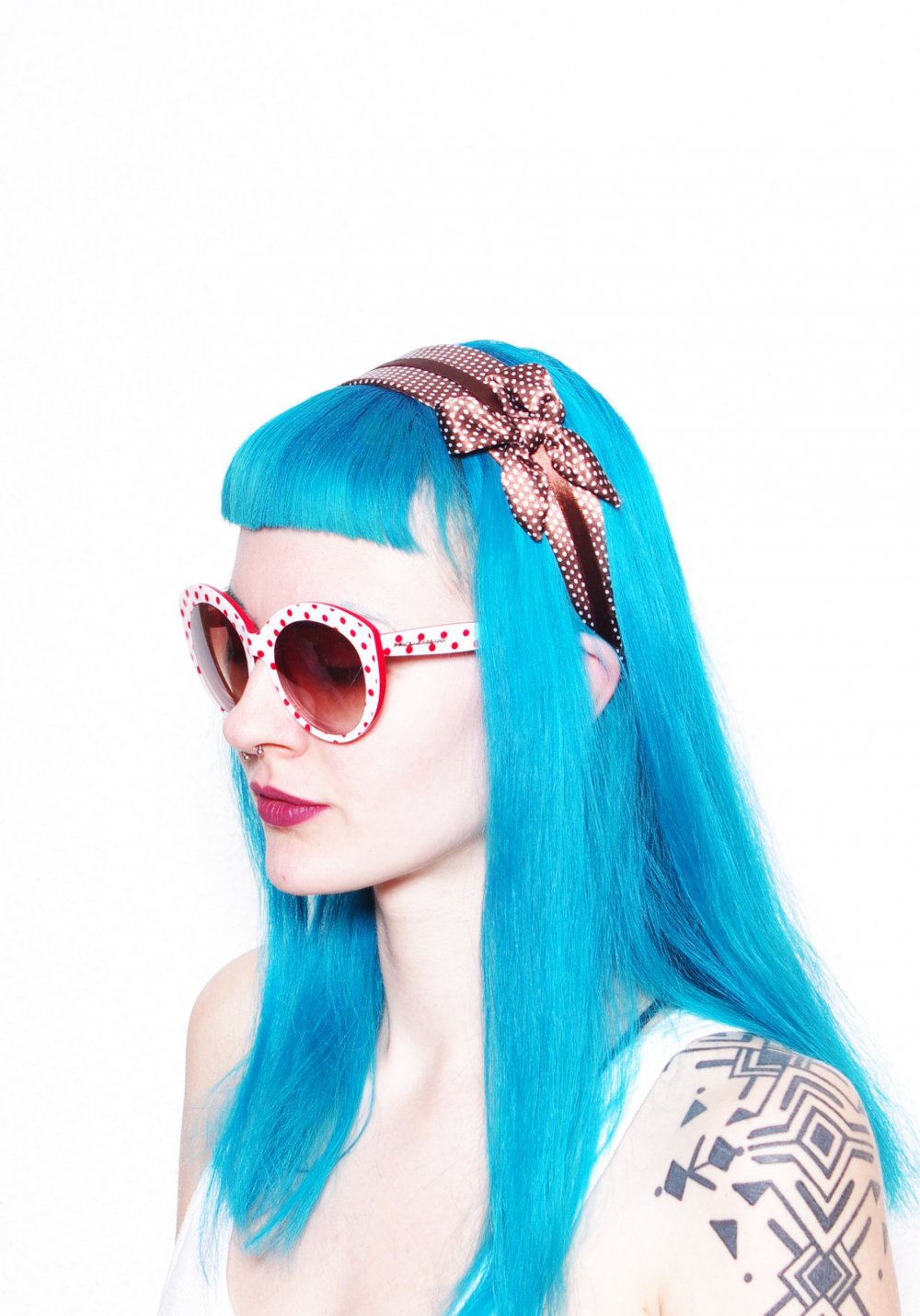 Verspielter Pünktchen Haarreif Schleife Lolita Blair Waldorf Style retro Pinup Rockabella