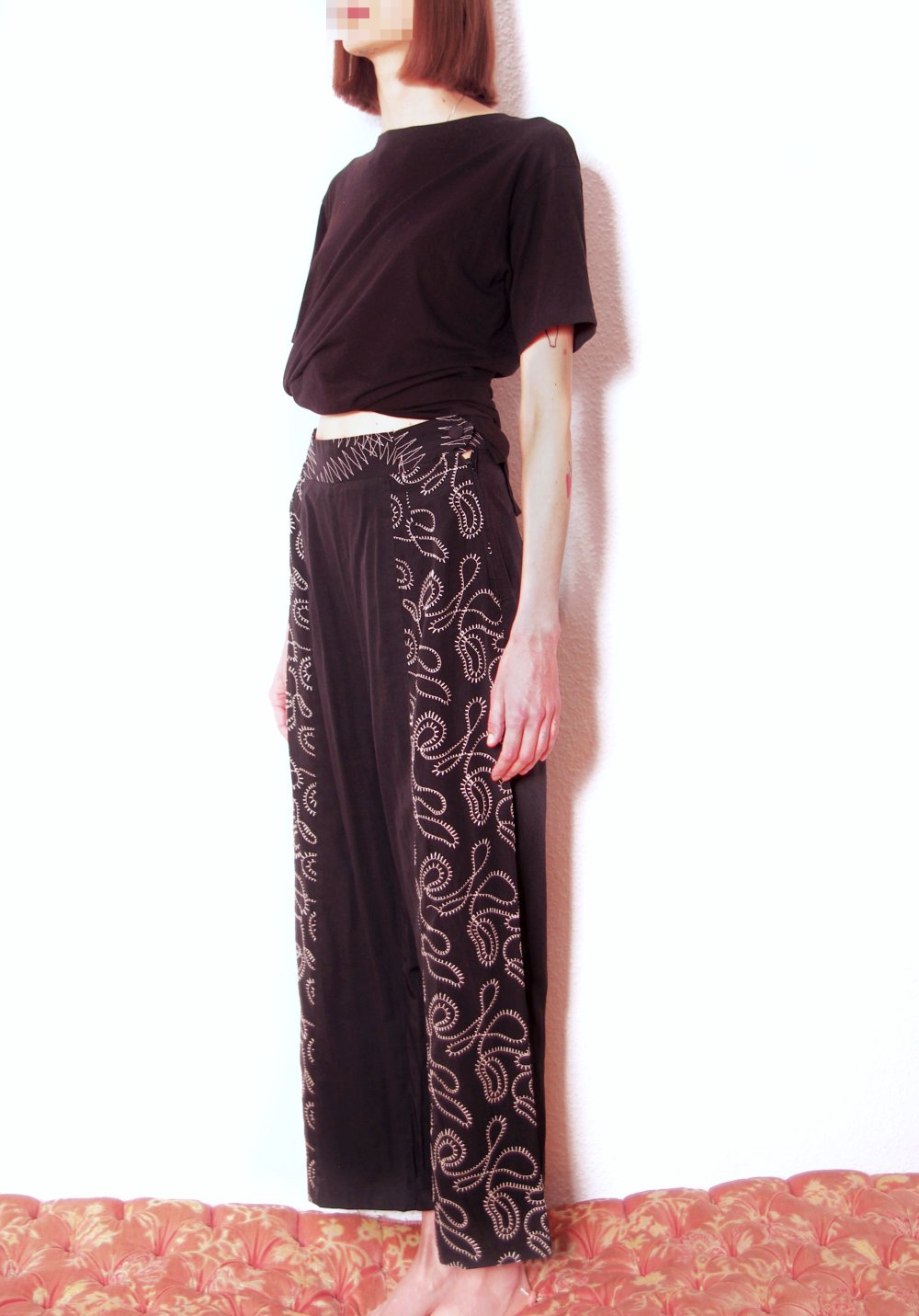 Highwaist Culotte Palazzo Gr. 38 36 M S Mandala weite Hose Technobarbie Rave vintage