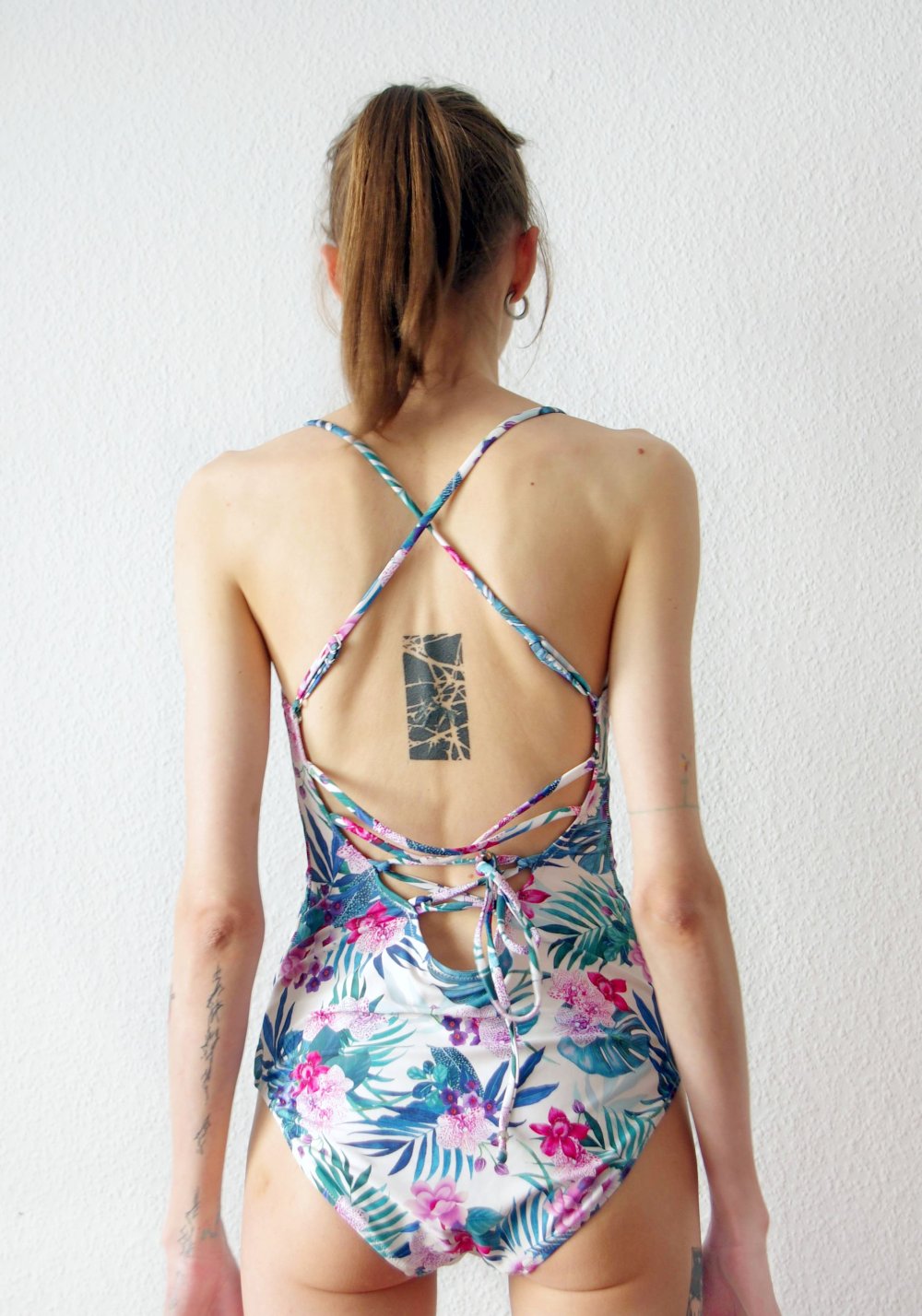 Sommerlicher Tiki retro Body Badeanzug Gr. M S Technoelfe Festival y2k bratz Cutouts
