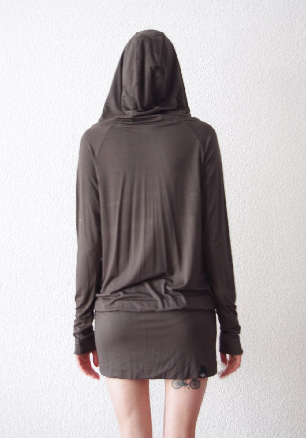 Postapokalyptisches Kapuzenkleid (NP 70€) Gr. S 36 38 Longpullover Hoodie Ragwear Techno