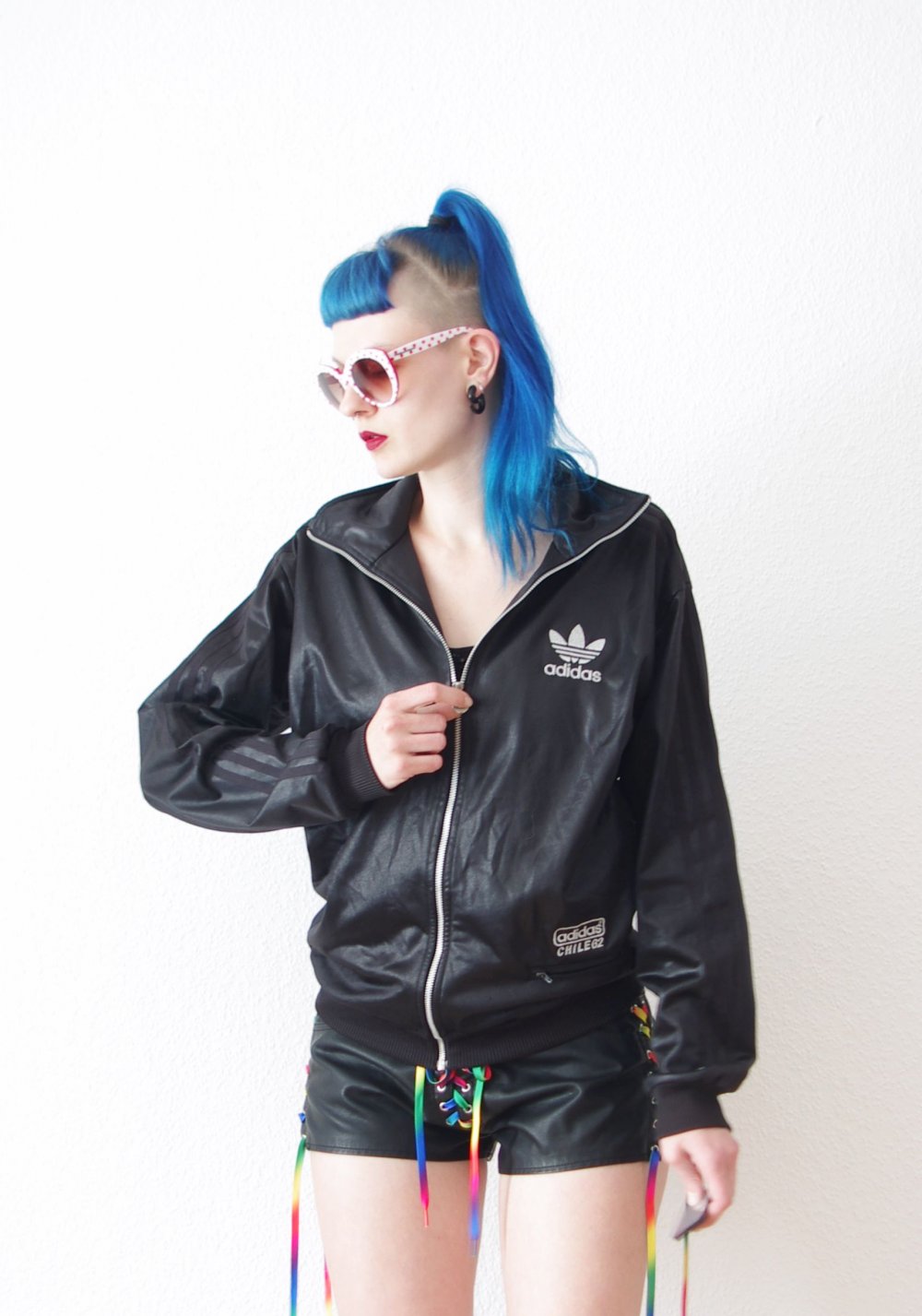 Shiny Adidas Chile 62 Tracksuit Jacke Gr. M S Trainingsjacke Festival Technobarbie bratz