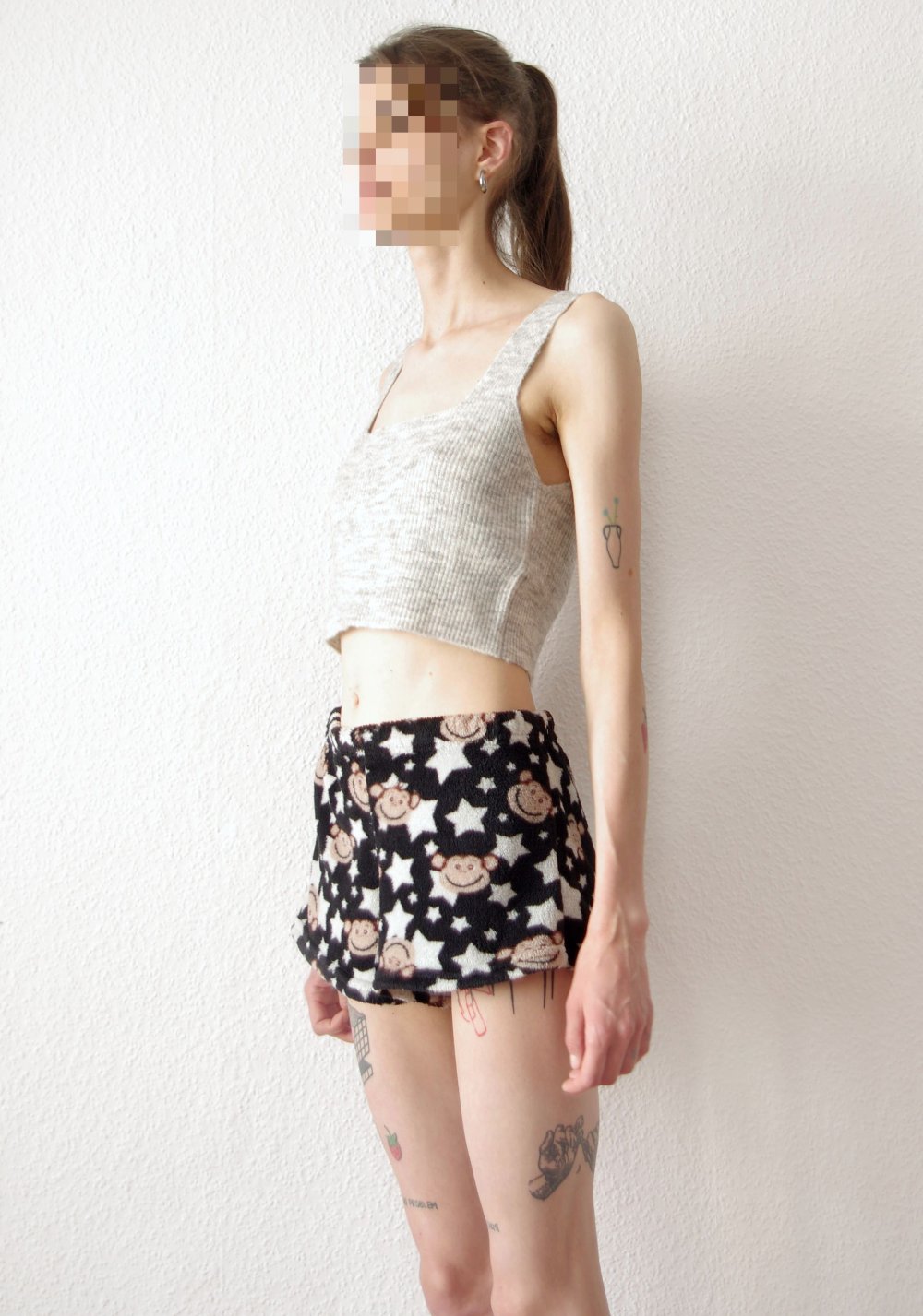 Plüschige retro highwaist Shorts Gr. M 38 36 Print cozy flauschig retro Hotpants
