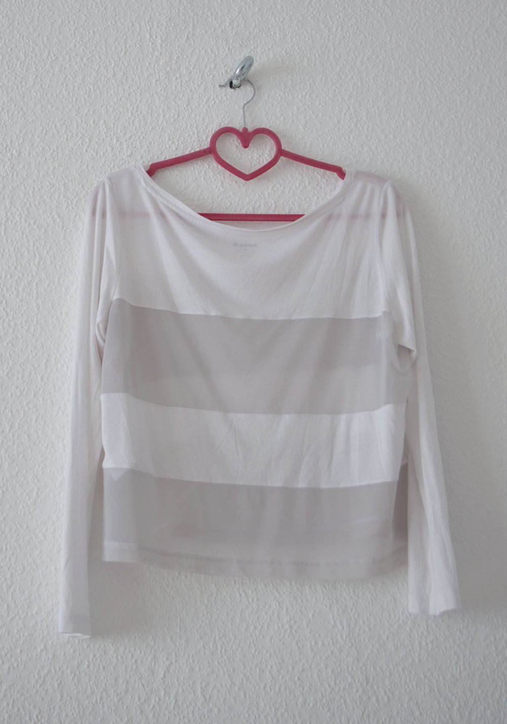 Teiltransparentes oversized Reebok Top Gr. M S weiß Technobarbie Festival Tracktop Streifen