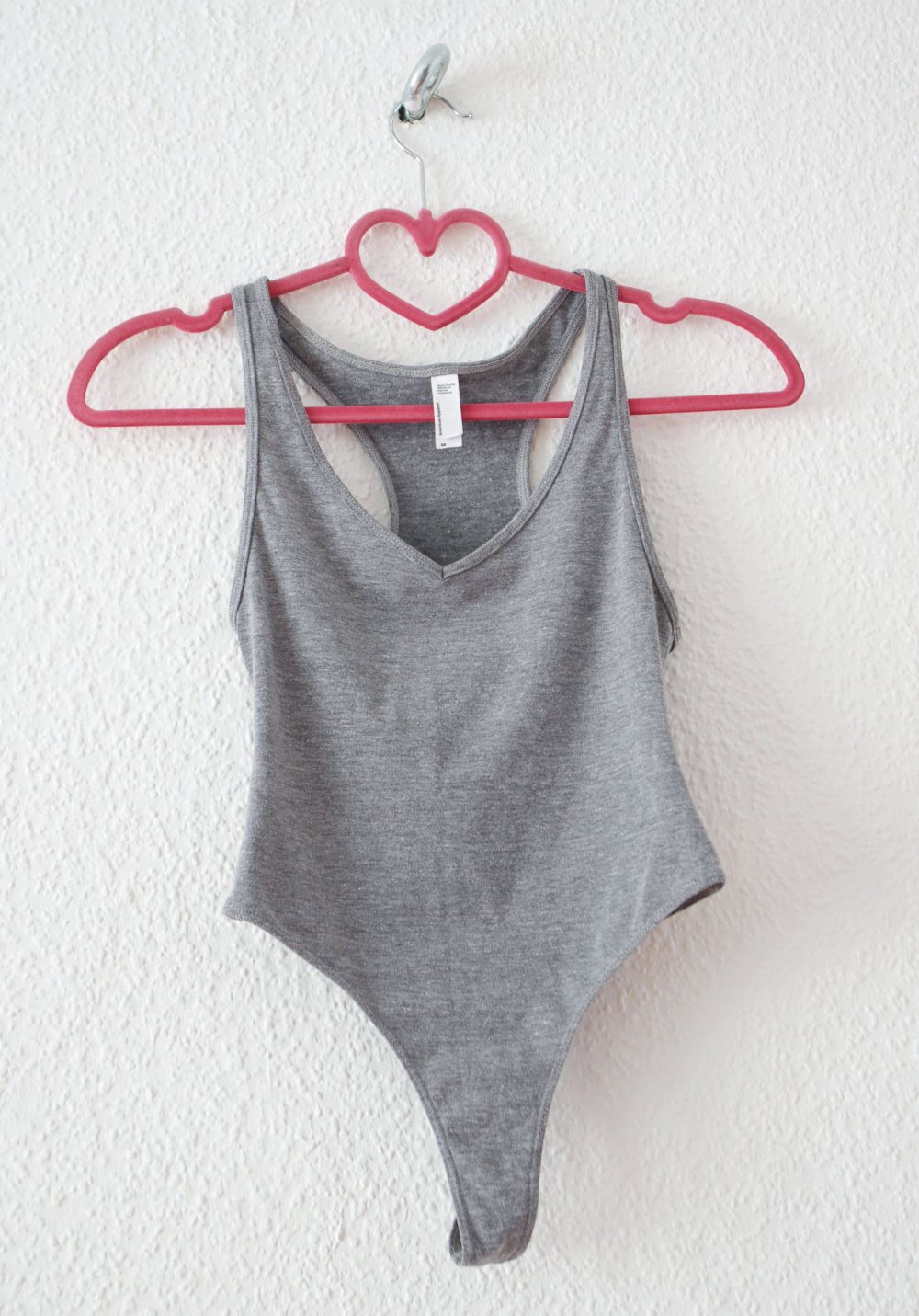 Grau melierter American Apparel Stringbody Gr. XS S 34 36 Racerback Technobarbie high leg y2k