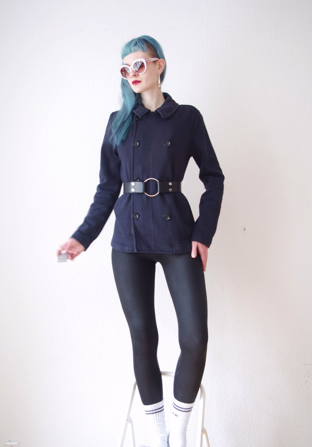 Ausgefallene Pinup retro Jacke Gr. M Military Techno queer sportlich