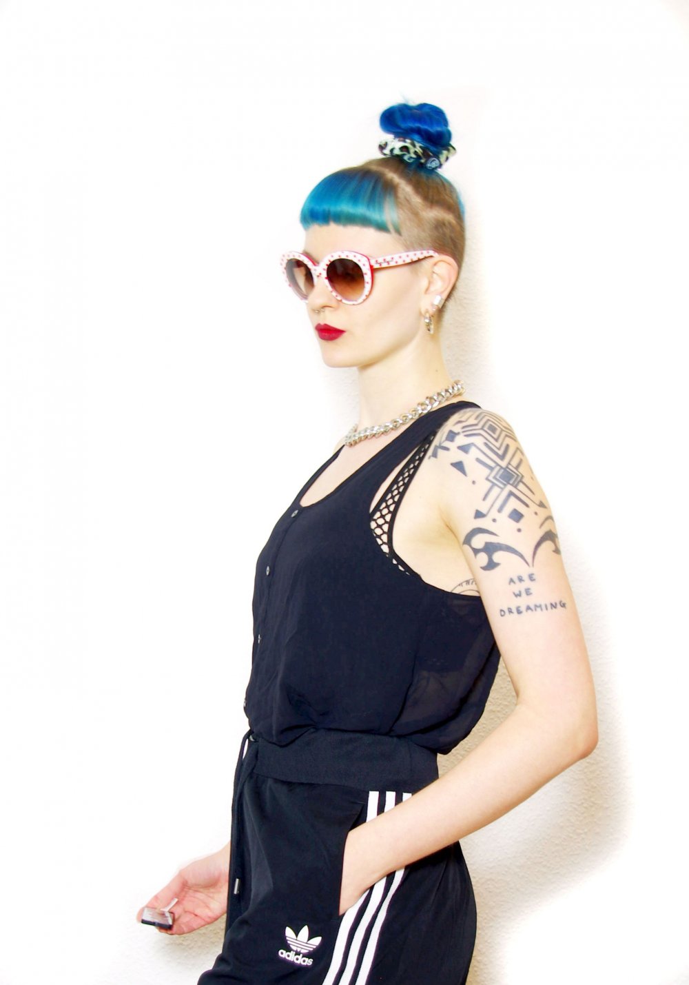 Durchsichtiges Mesh Top Gr. S M Pinup retro Blusentop Technoelfe Tanktop schwarz