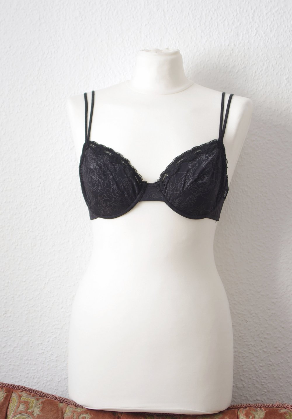 Retro Cutout Soft-Bra Gr. 75C Bügel-BH Bustier Print Makramee Spitze Pinup strappy