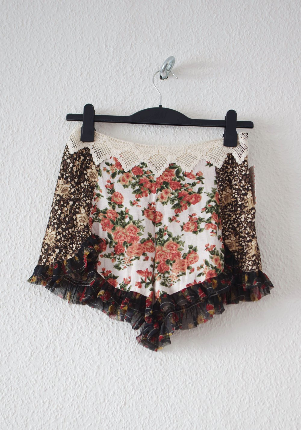 Free People Steampunk Shorts Gr. XS S M Print oversized Datenight Technoelfe shabby chic