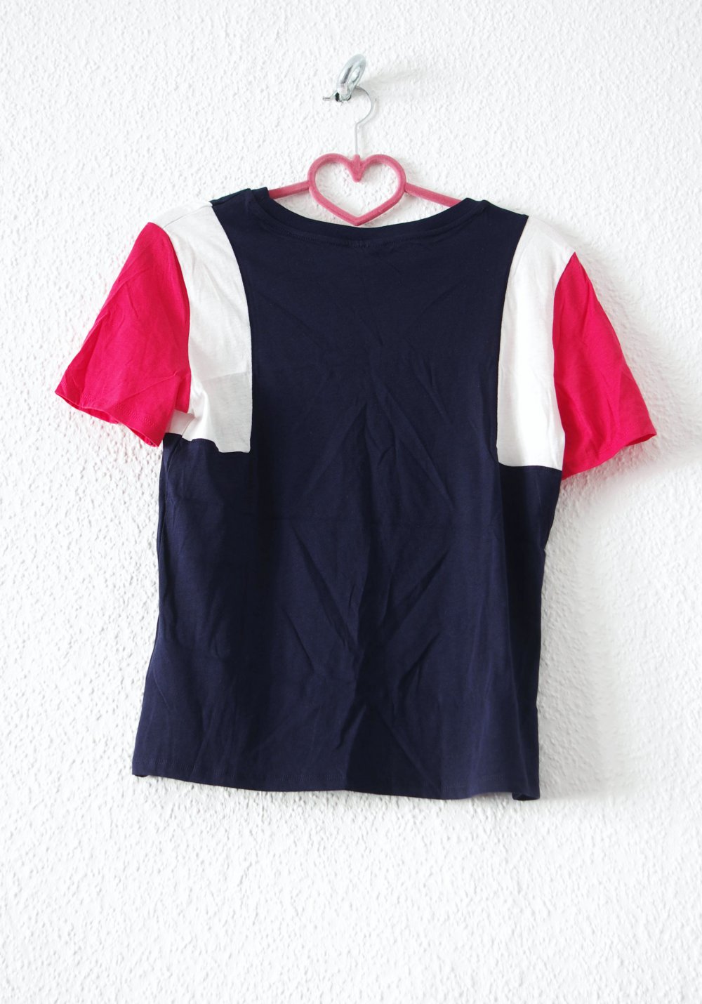 Dreifarbige oversized T-Shirt Gr. S rot blau weiß Technobarbie Festival 90er y2k bratz