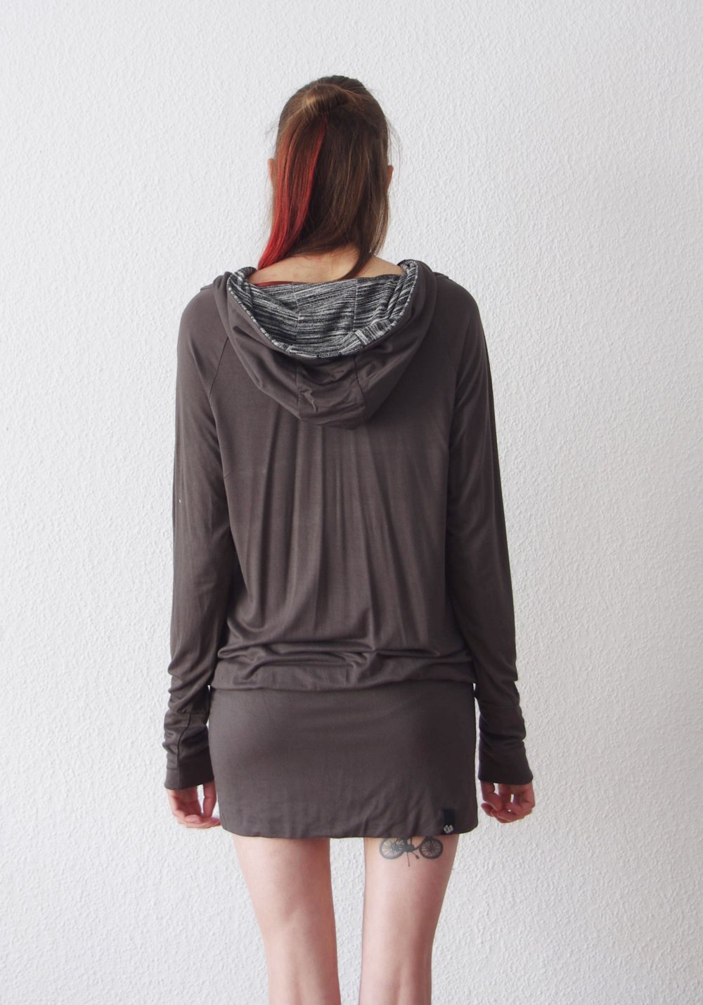 Postapokalyptisches Kapuzenkleid (NP 70€) Gr. S 36 38 Longpullover Hoodie Ragwear Techno