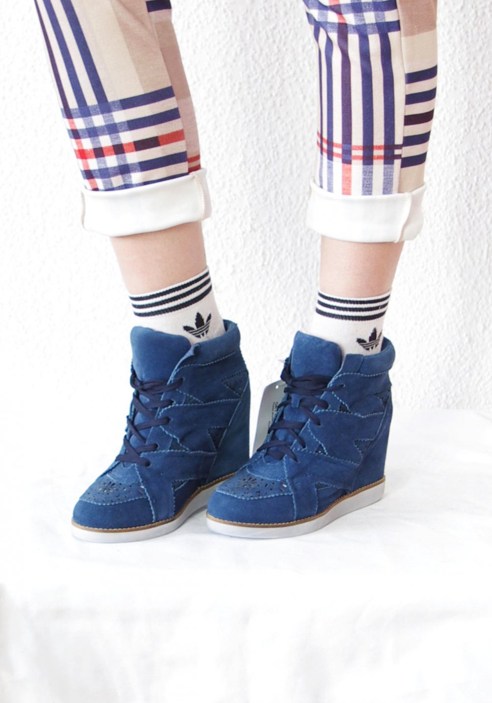 Jeffrey Campbell Gr. 38 Venice Sneaker blau weiß Budapester y2k 90er Festival Turnschuhe