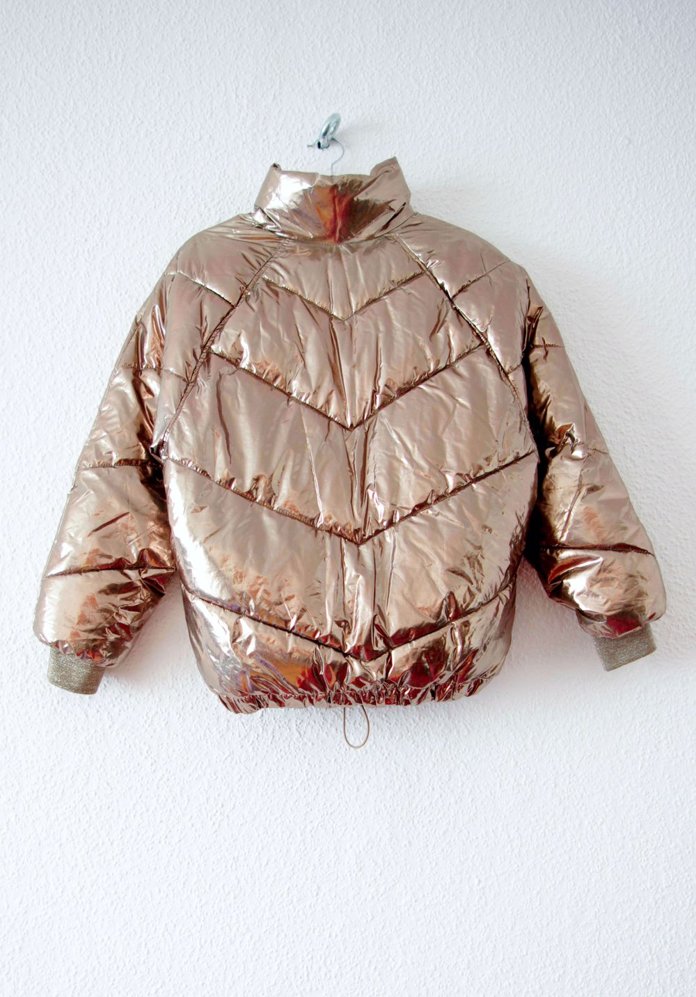 Shiny Pufferjacke metallic Gr. 38 S M oversized Technobarbie bratz Berghain Winter 90er y2k