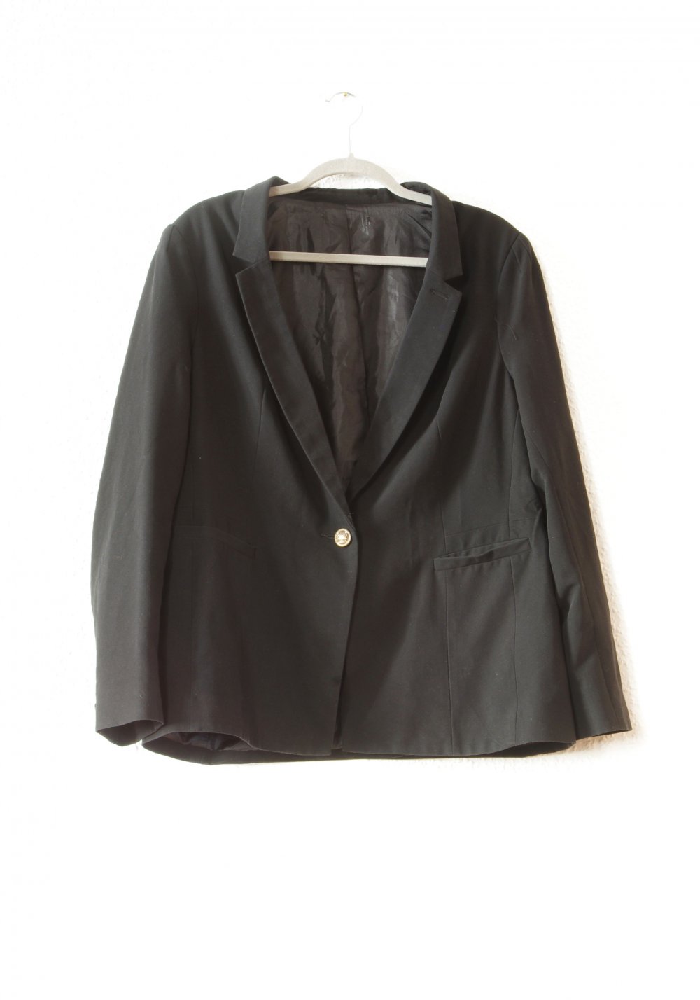 Lässiger oversized Blazer Gr. M-XL Business Jacke Stoff schwarz edel