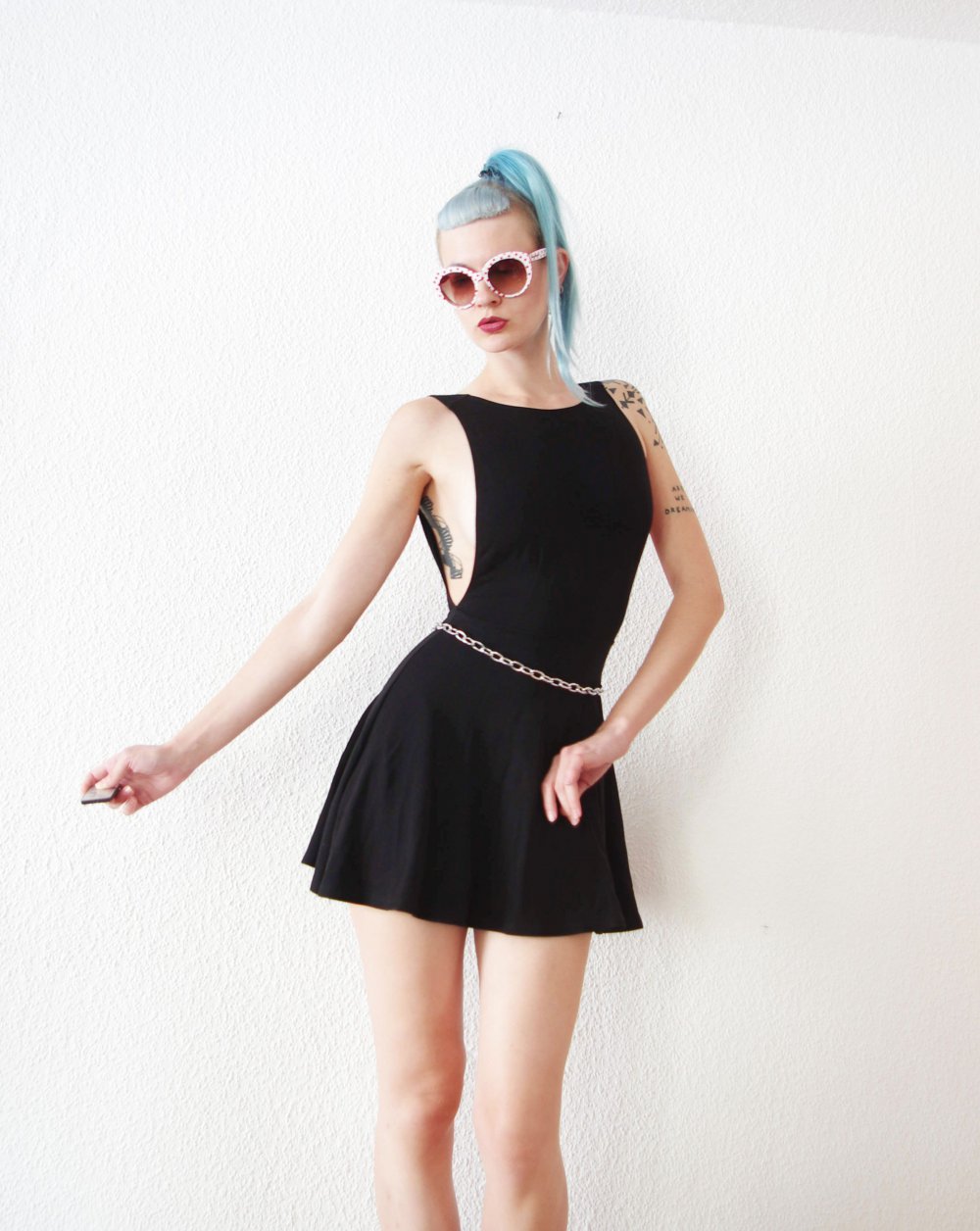 Schwarzes American Apparel Skaterkleid Gr. S 36 38 Rückenausschnitt Sideboob