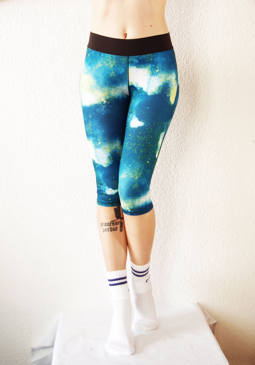 Coole ¾ Running Tights Gr. M 38 40 Galaxy Sportleggings Muster bunt