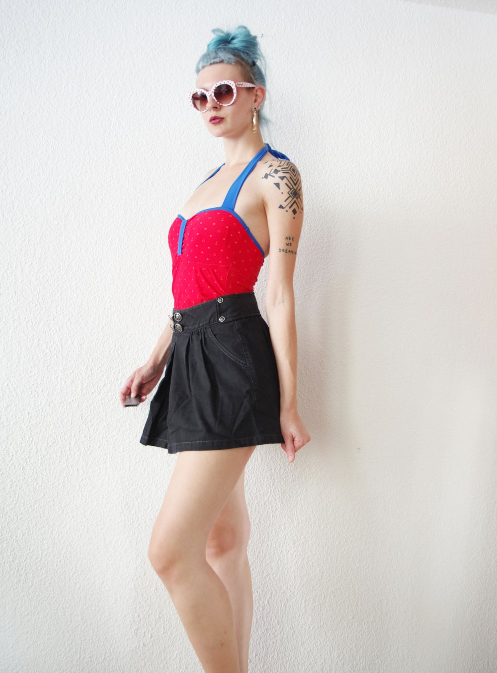 Schwarzer highwaist Faltenrock Gr. S M 36 38 Herrlicher Manufaktur 