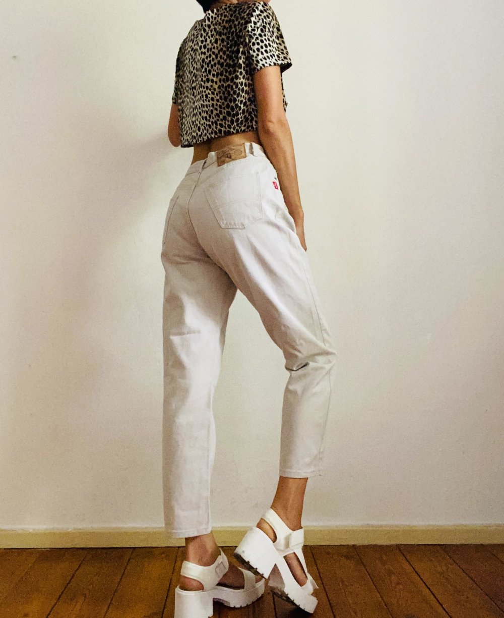 Vintage High Waist Jeans in Naturweiß