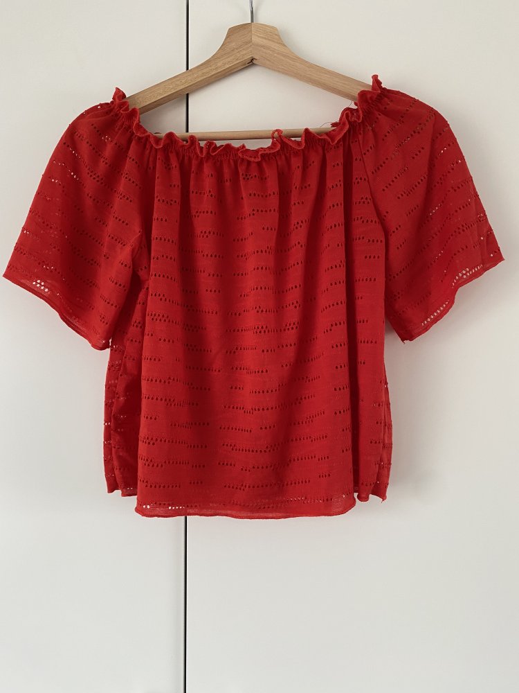 Rote Cropped Bluse