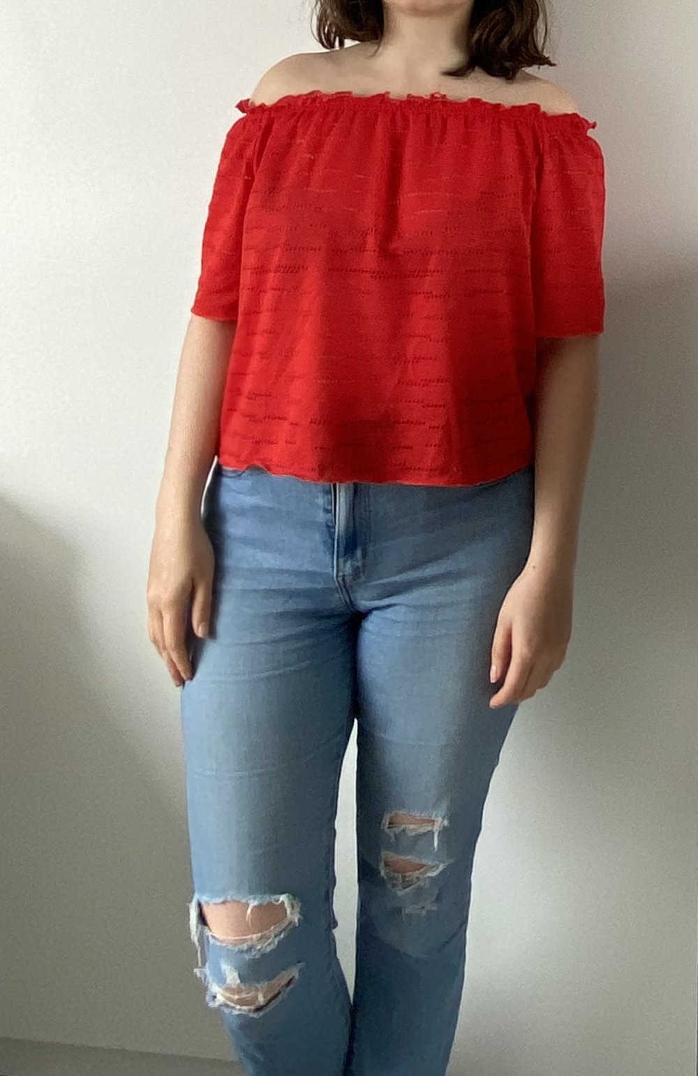 Rote Cropped Bluse