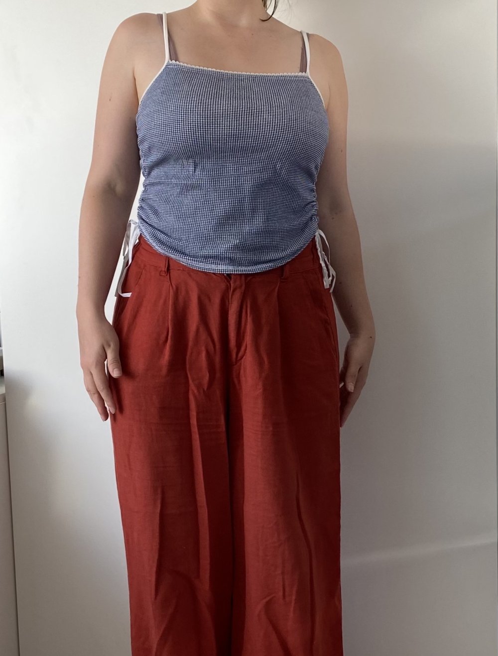 Kariertes blaues Top