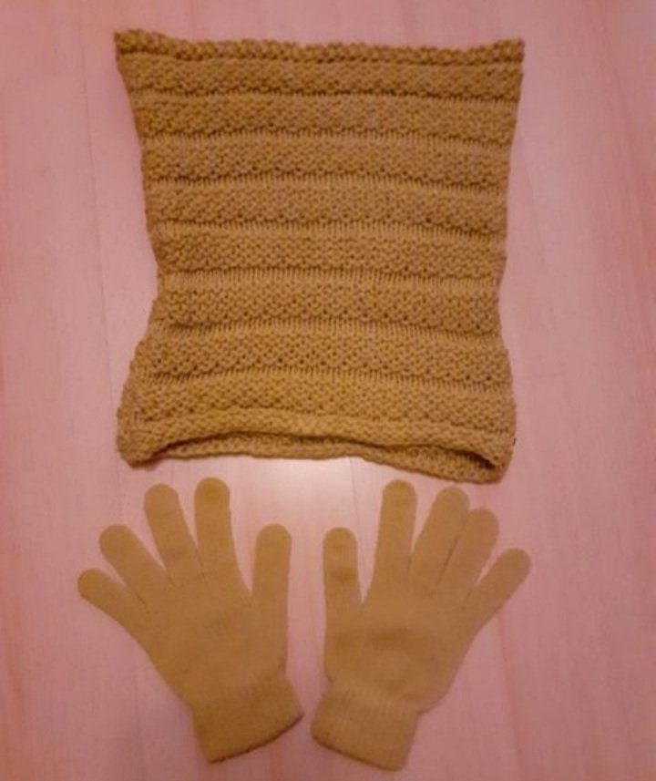 Schlauchschal und Handschuhe 