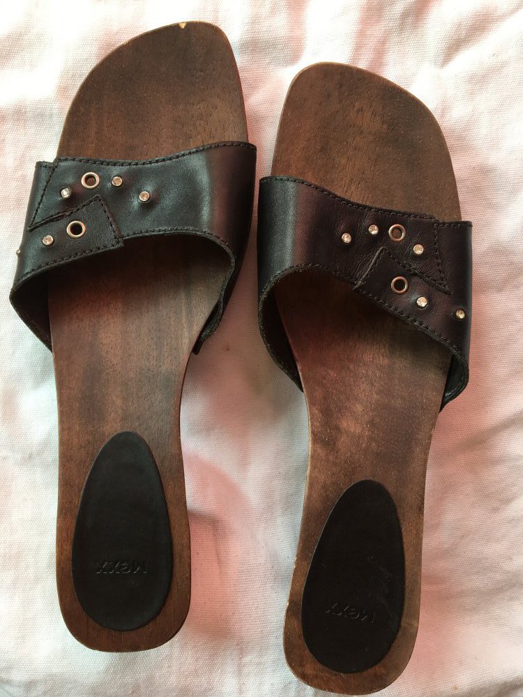 Sandalen / Pantolette aus Holz von mexx, 39/40
