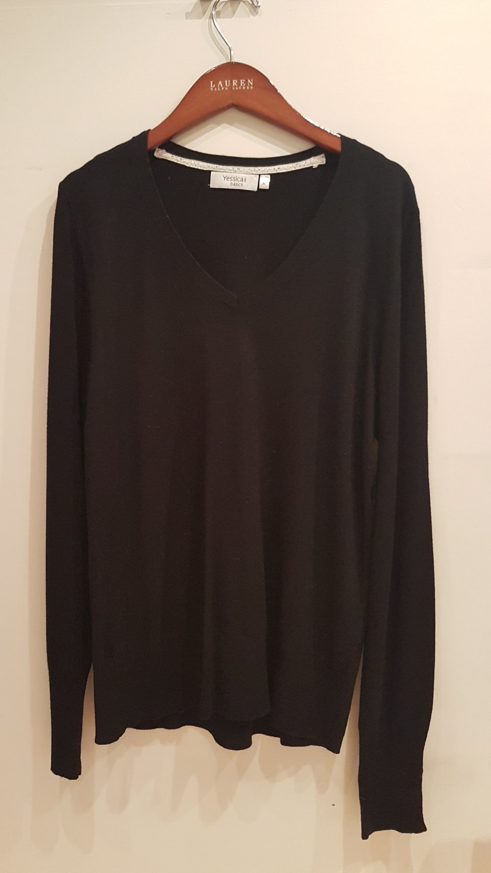 C&A Yessica Pullover schwarz Gr M V-ausschnitt