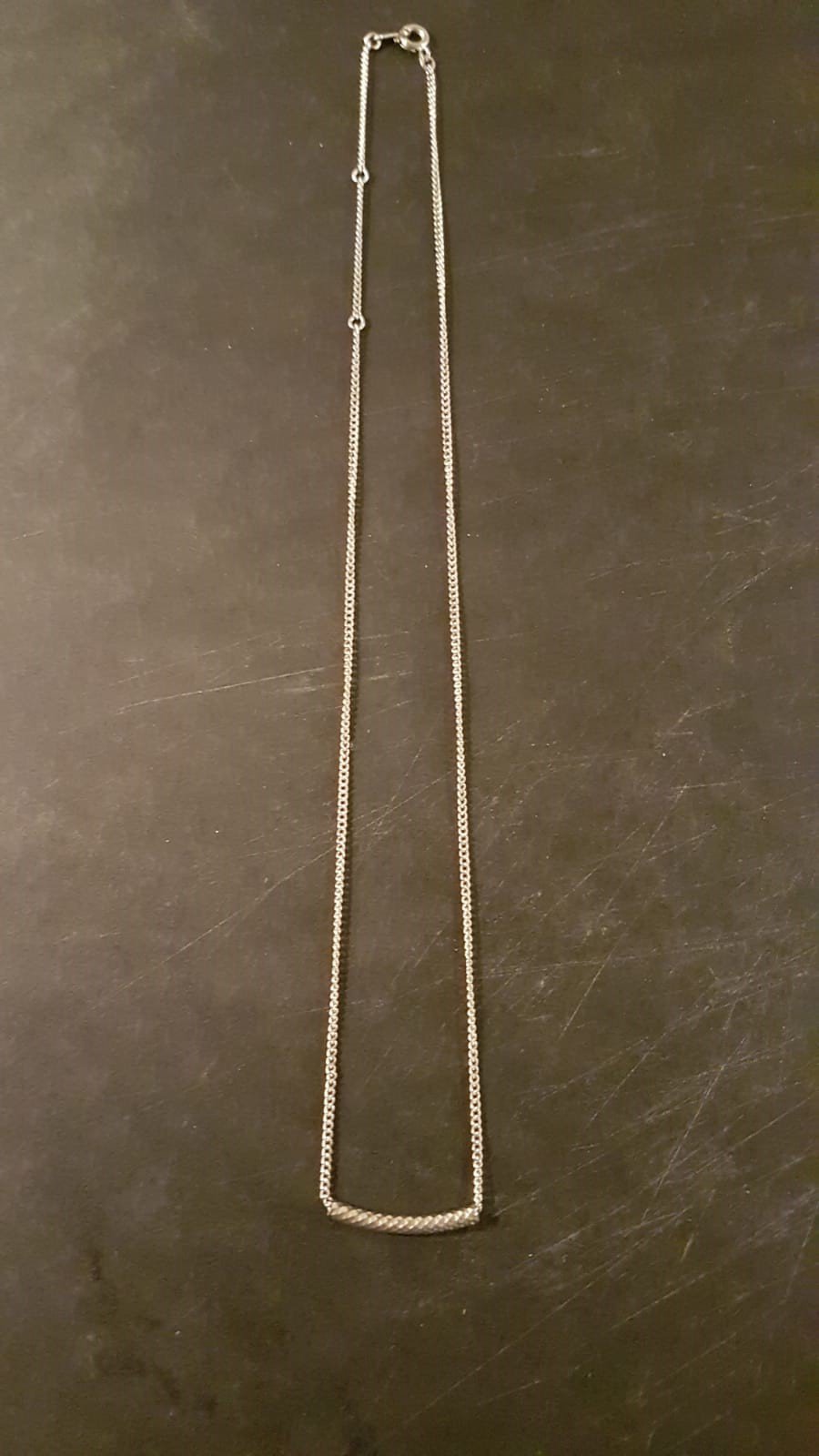 Kette silberfarben, Röhrchen