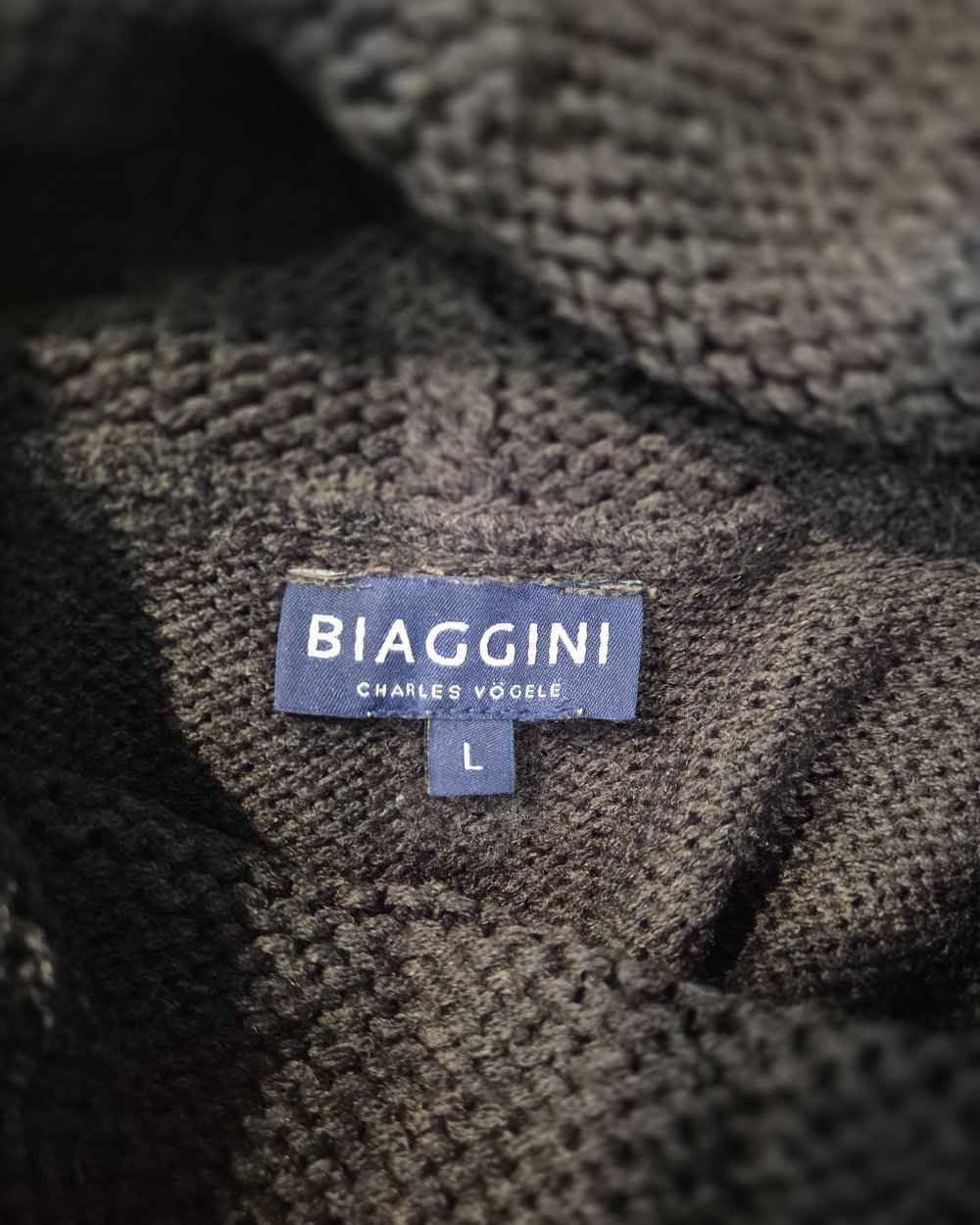 Biaggini Strickpullover Zopfmuster Rollkragen grau Gr L