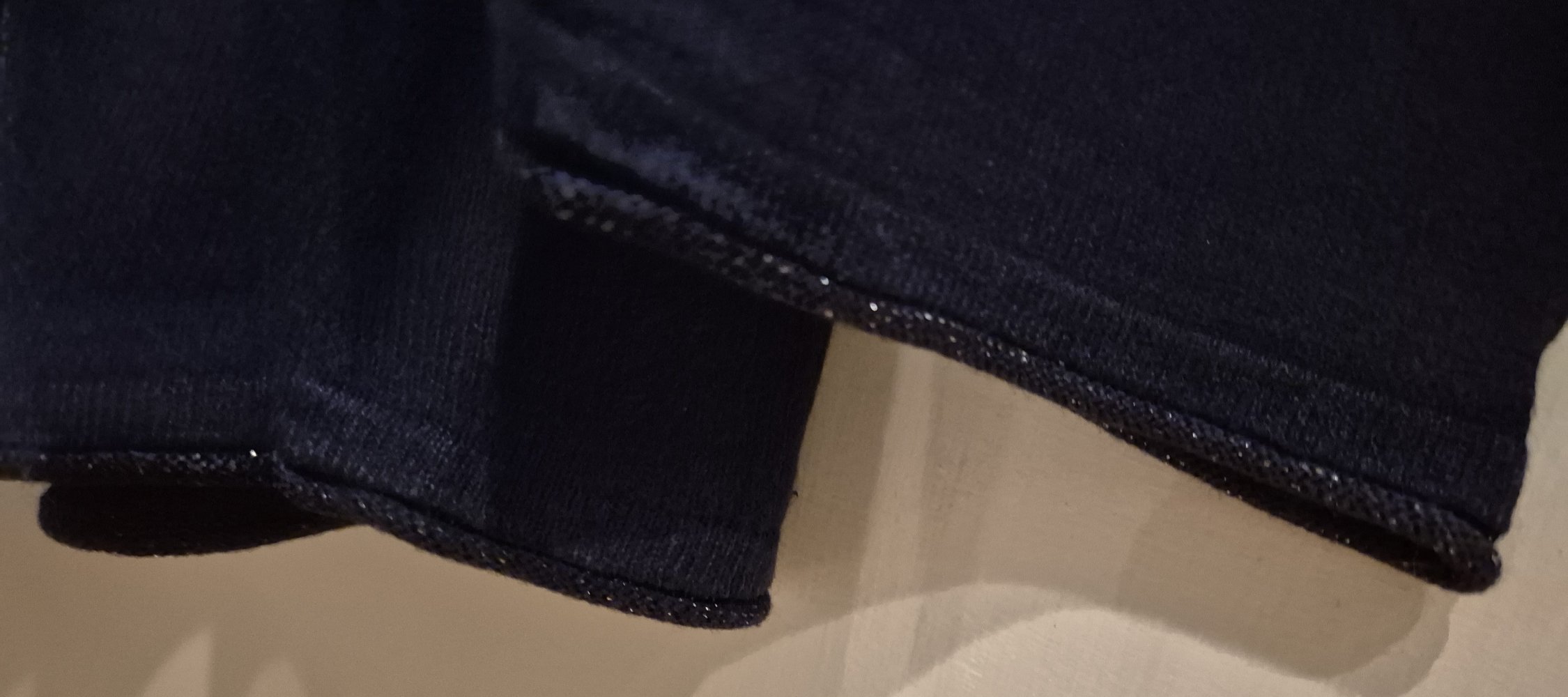 Charles Vögele Pullover blau Gr L mit Glitzerrand