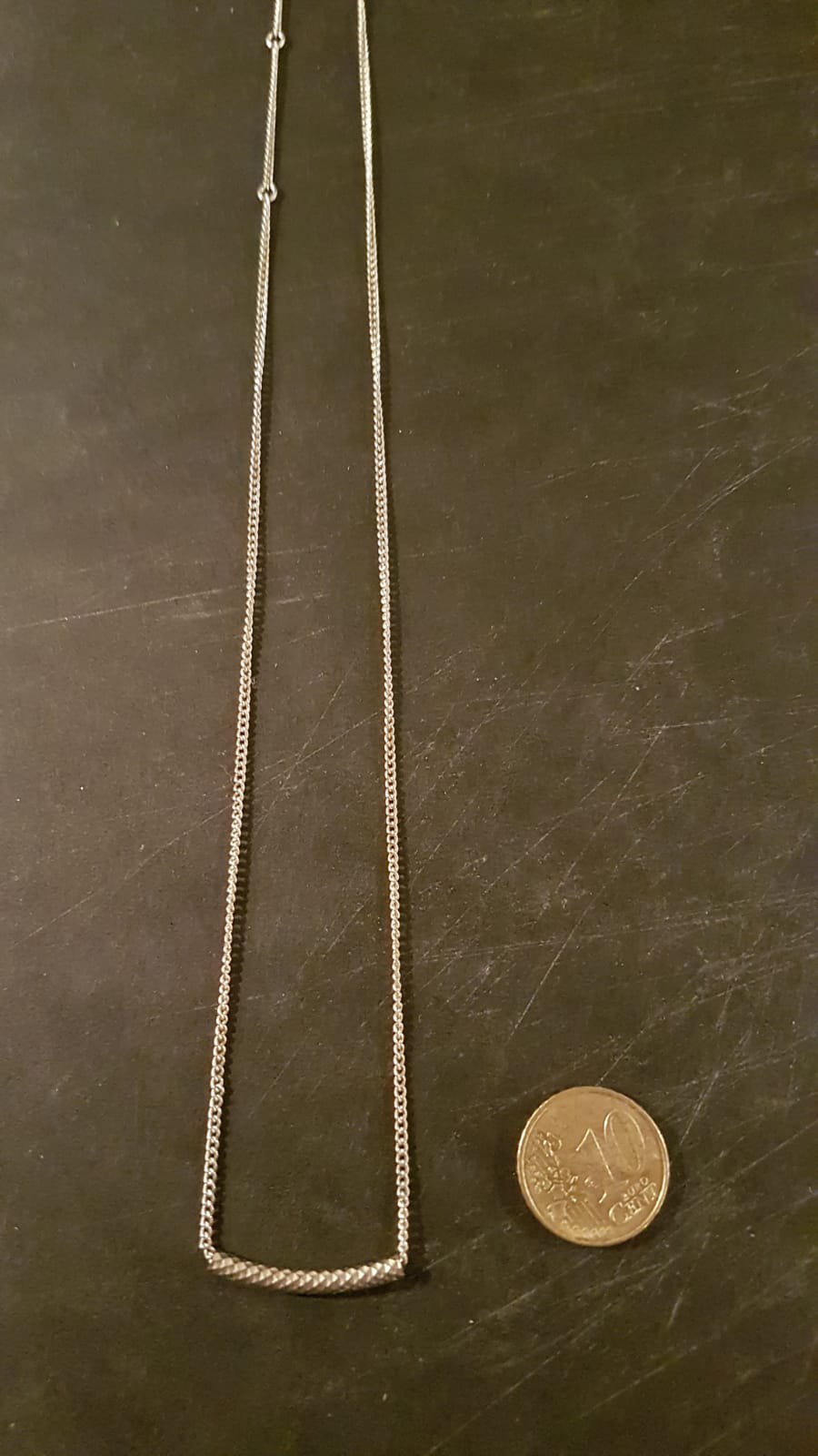 Kette silberfarben, Röhrchen