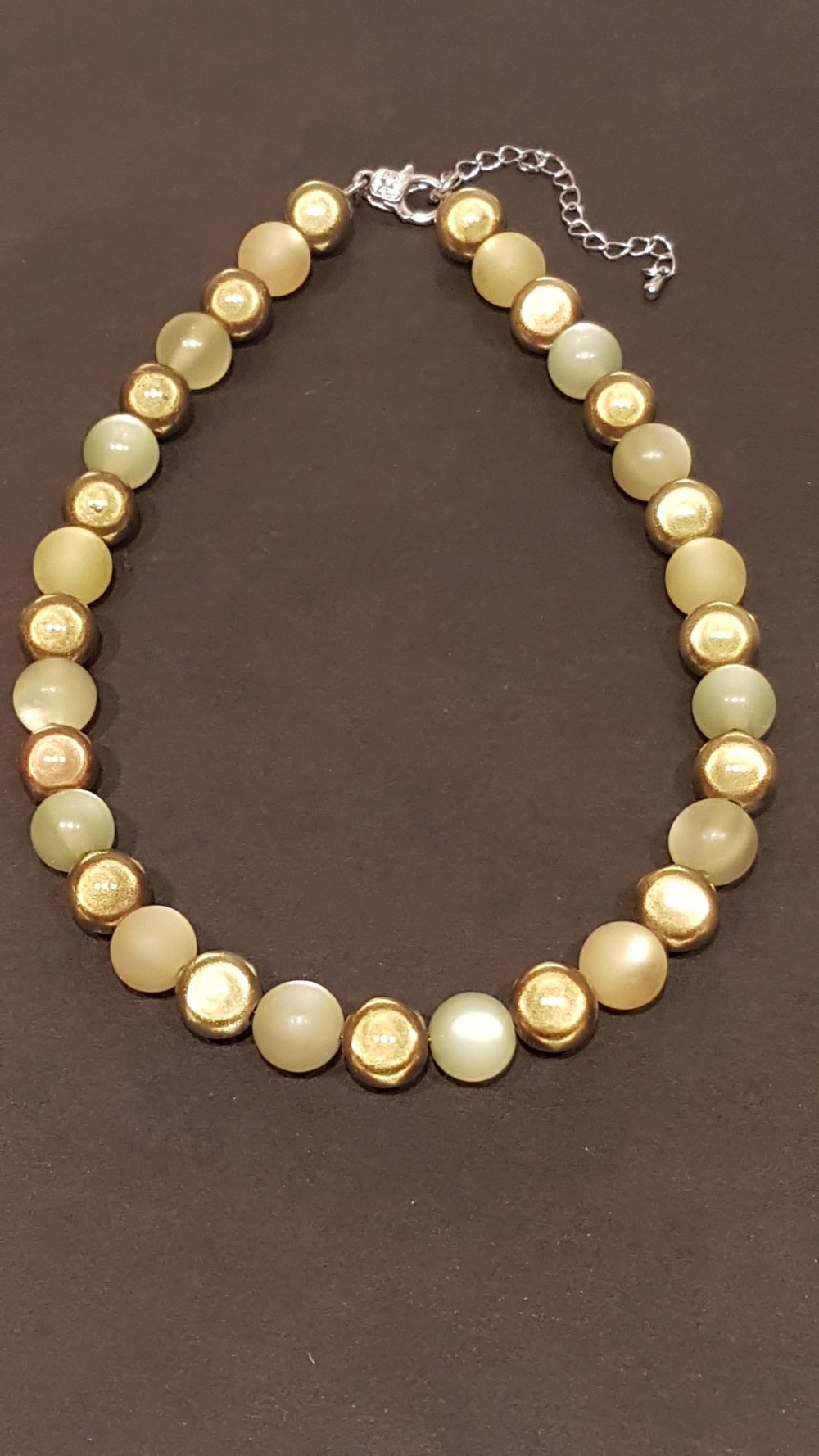 Perlenkette grün, Kunststoff, Statementkette
