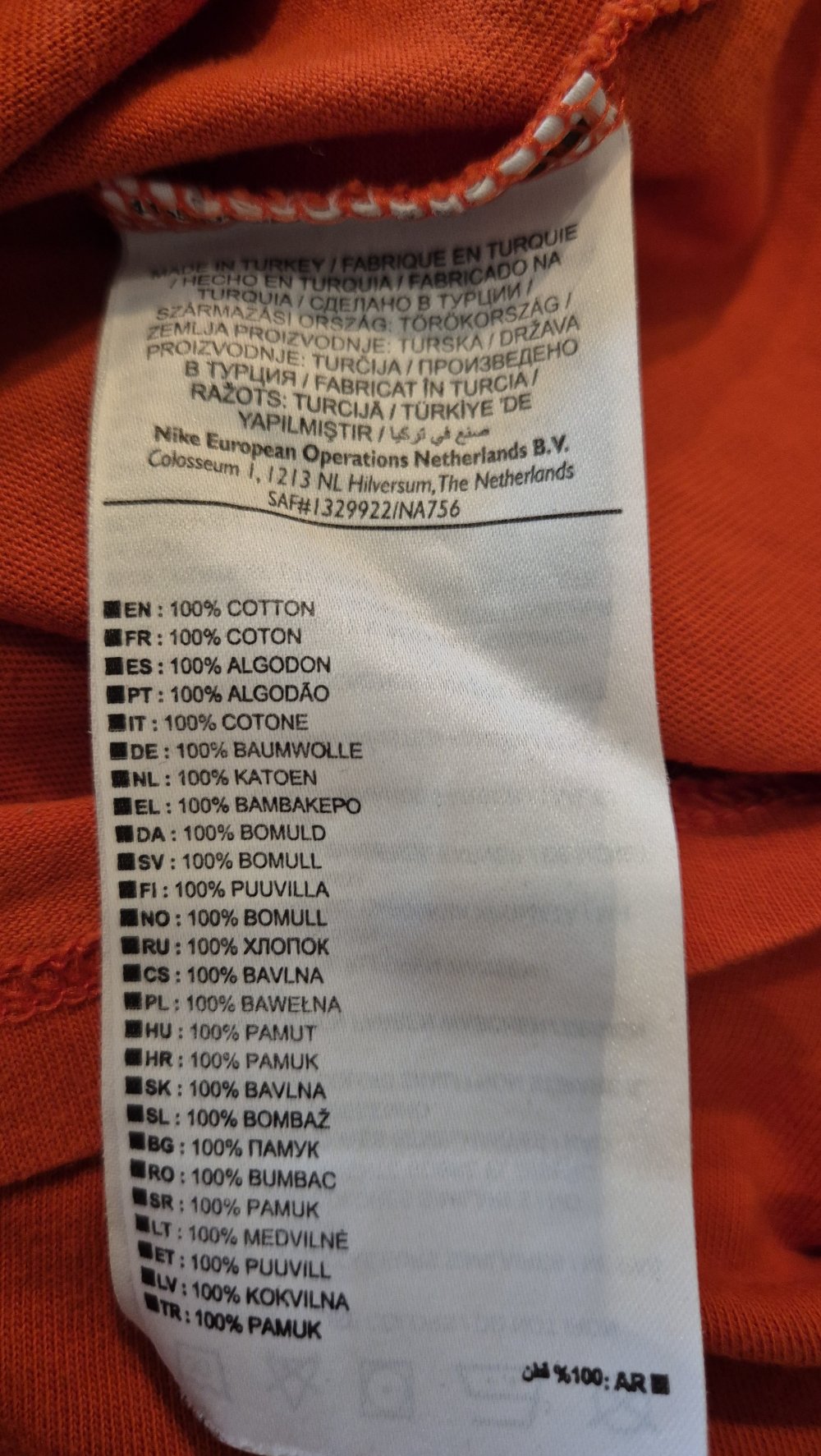 Nike T-Shirt orange Gr L