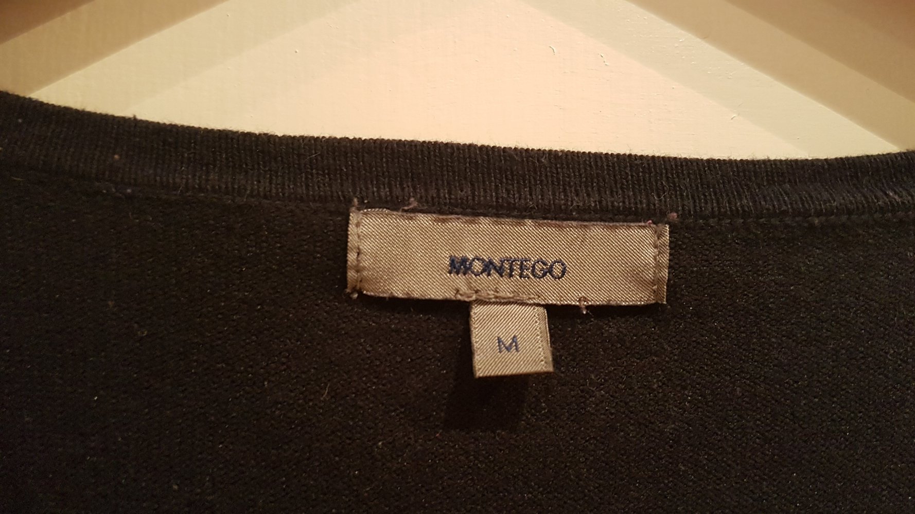 Montego Pullover dunkelblau Gr M V-Ausschnitt