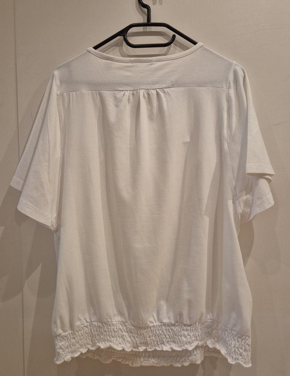 Tchibo Shirt, Tunika, Schlupfbluse weiß beige Gr 40/42 mit Spitze