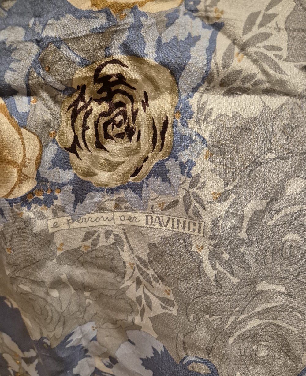 Seidentuch Halstuch XL Blumen Davinci