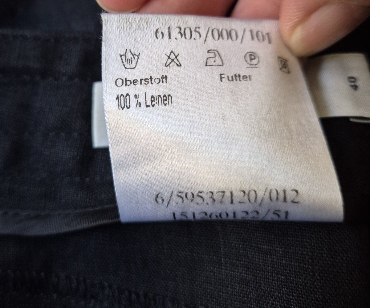 Rene Lezard Leinenhose, Hose, schwarz, Gr. 40