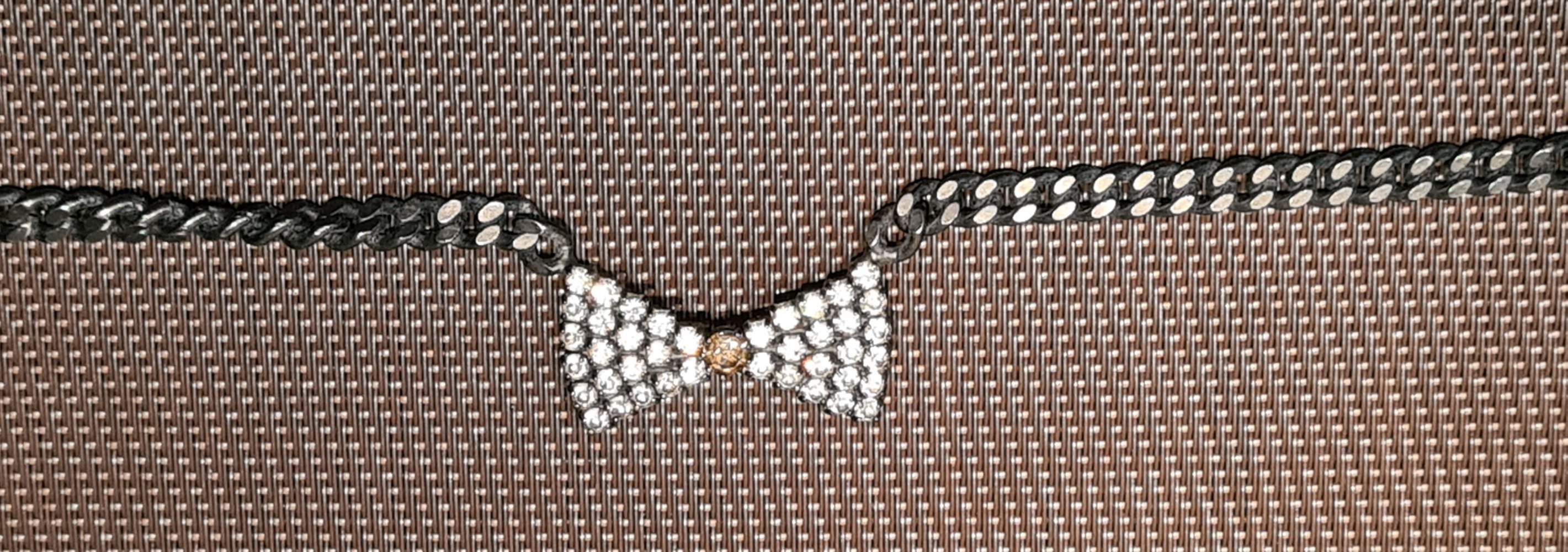 Kette Fliege Strass 80er vintage