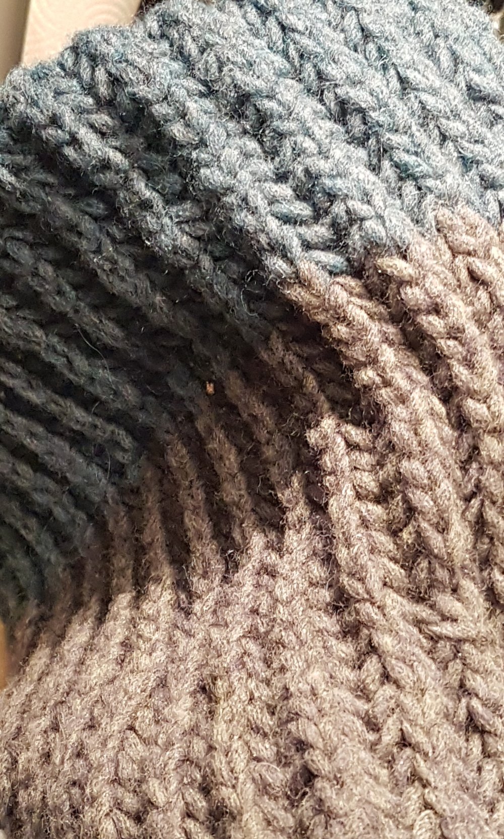 Strickschal grau petrol XL weich