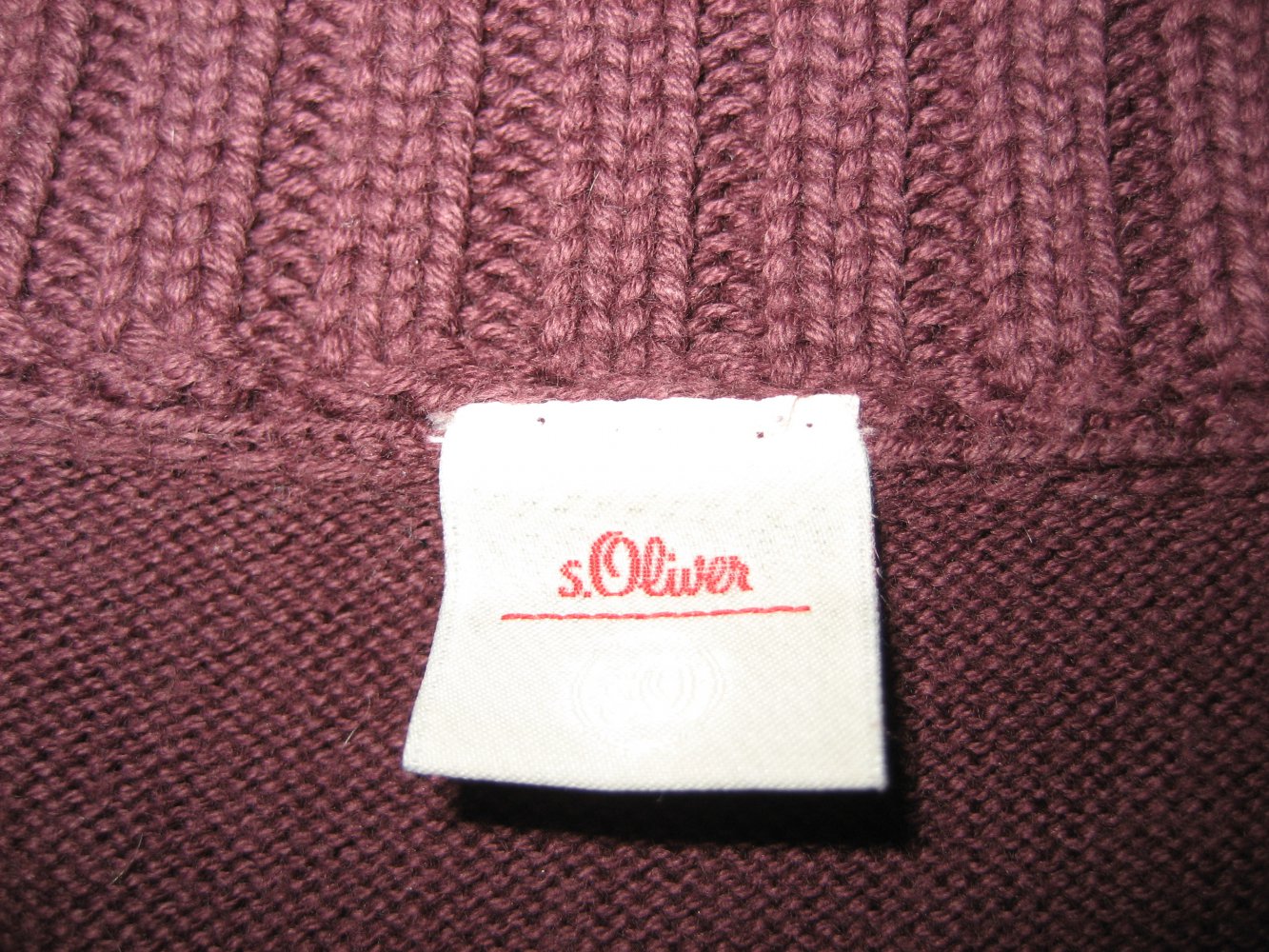 S. Oliver Pullover, V-Ausschnitt, aubergine, Gr. 42