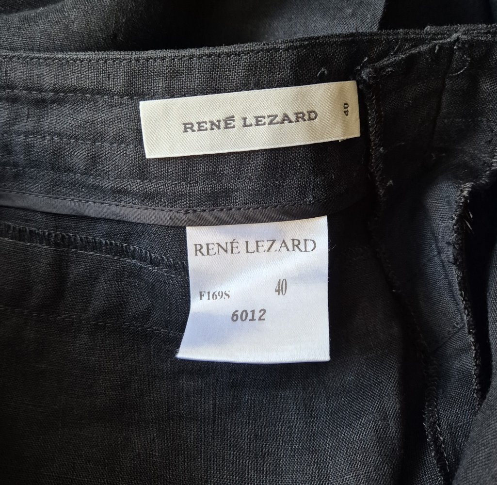 Rene Lezard Leinenhose, Hose, schwarz, Gr. 40