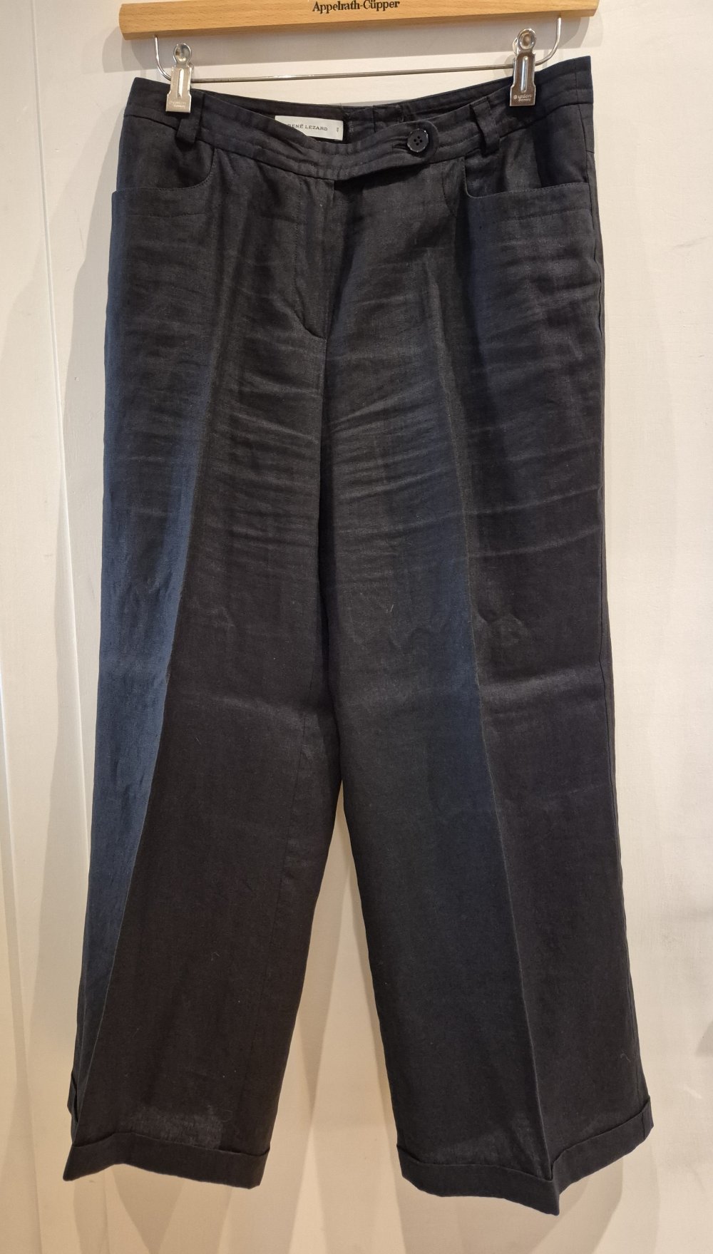 Rene Lezard Leinenhose, Hose, schwarz, Gr. 40