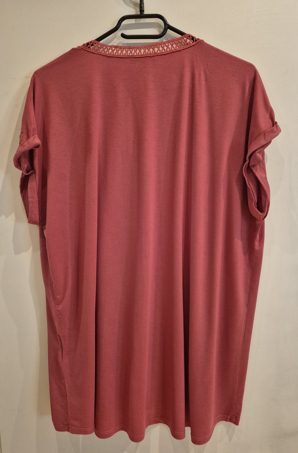 Charles Vögele T-Shirt rosa pink Spitze Gr L
