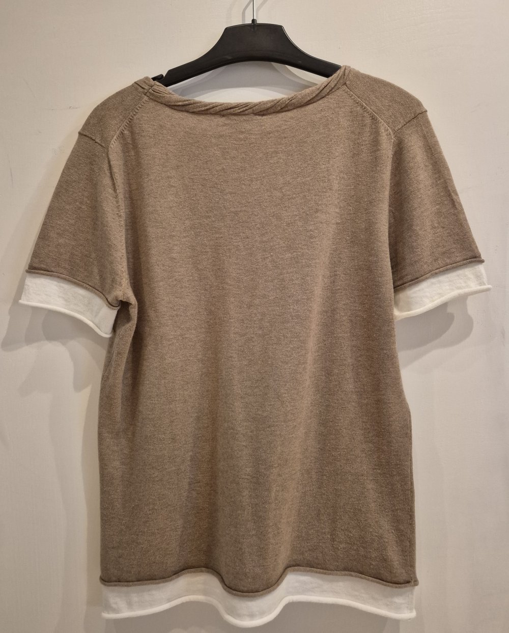 Sandra Pabst T-Shirt beige Gr 38 mir Kaschmir