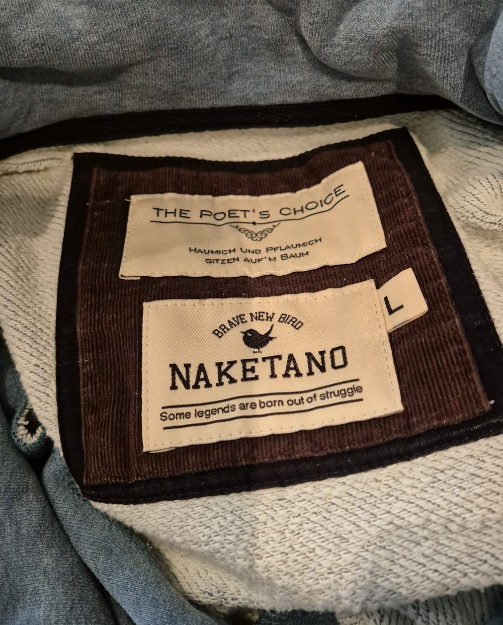 Naketano Hoodie Pullover blau Gr L - The Poet's Choice