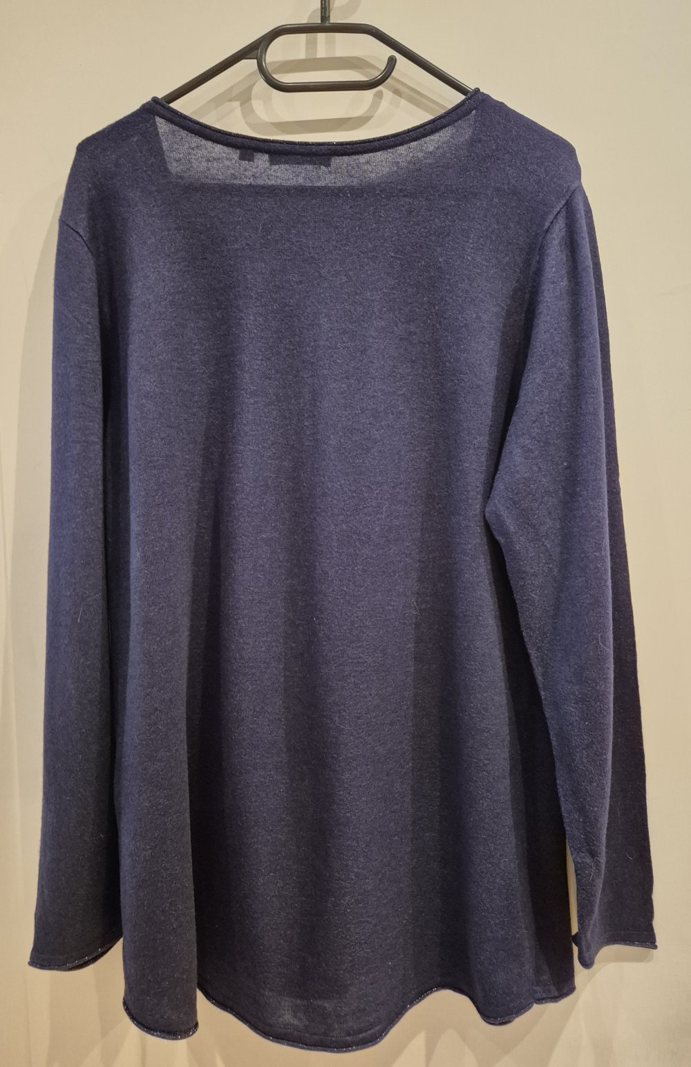 Charles Vögele Pullover blau Gr L mit Glitzerrand