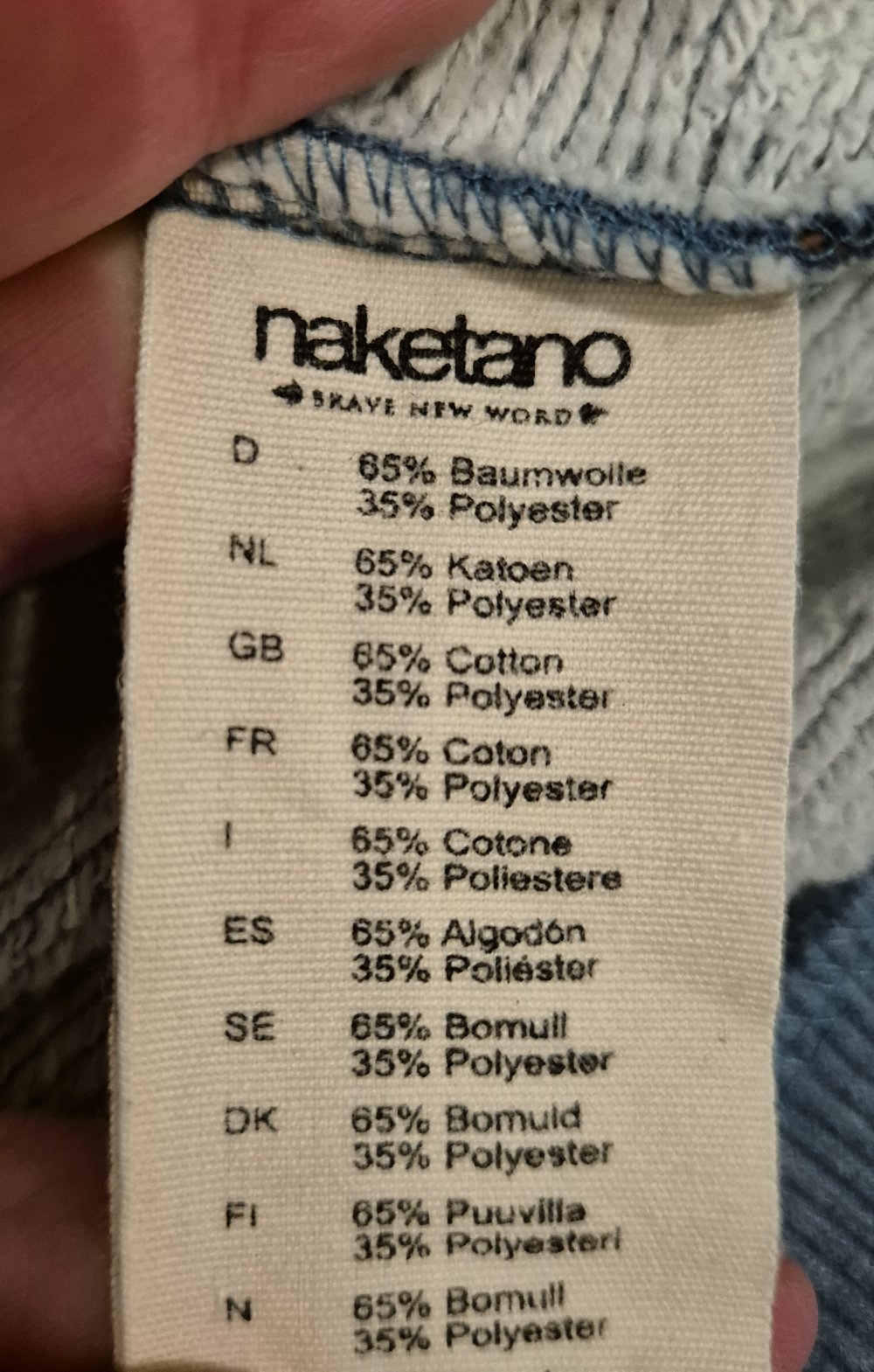 Naketano Hoodie Pullover blau Gr L - The Poet's Choice