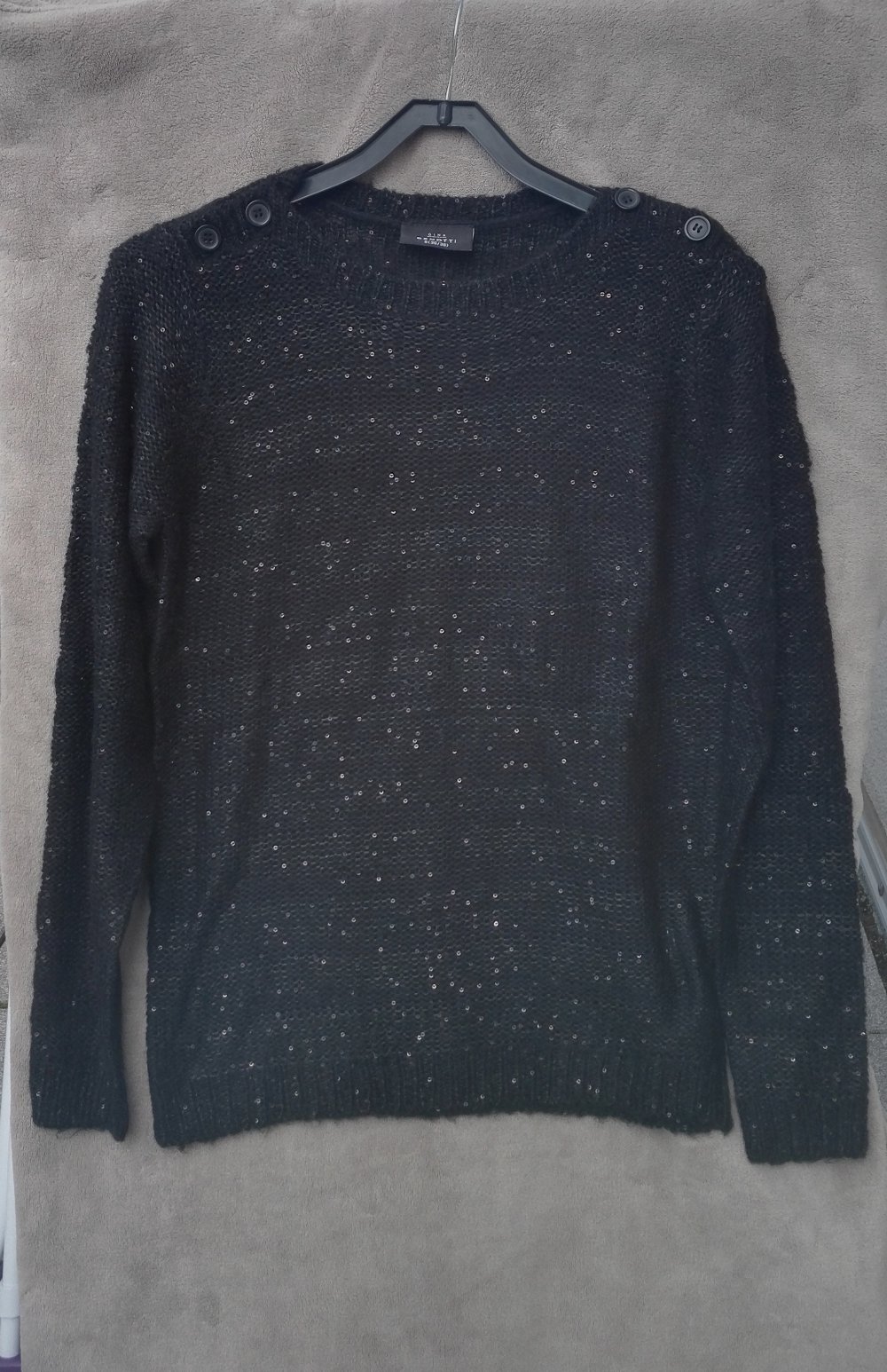 Pullover Pailletten 36/38 schwarz