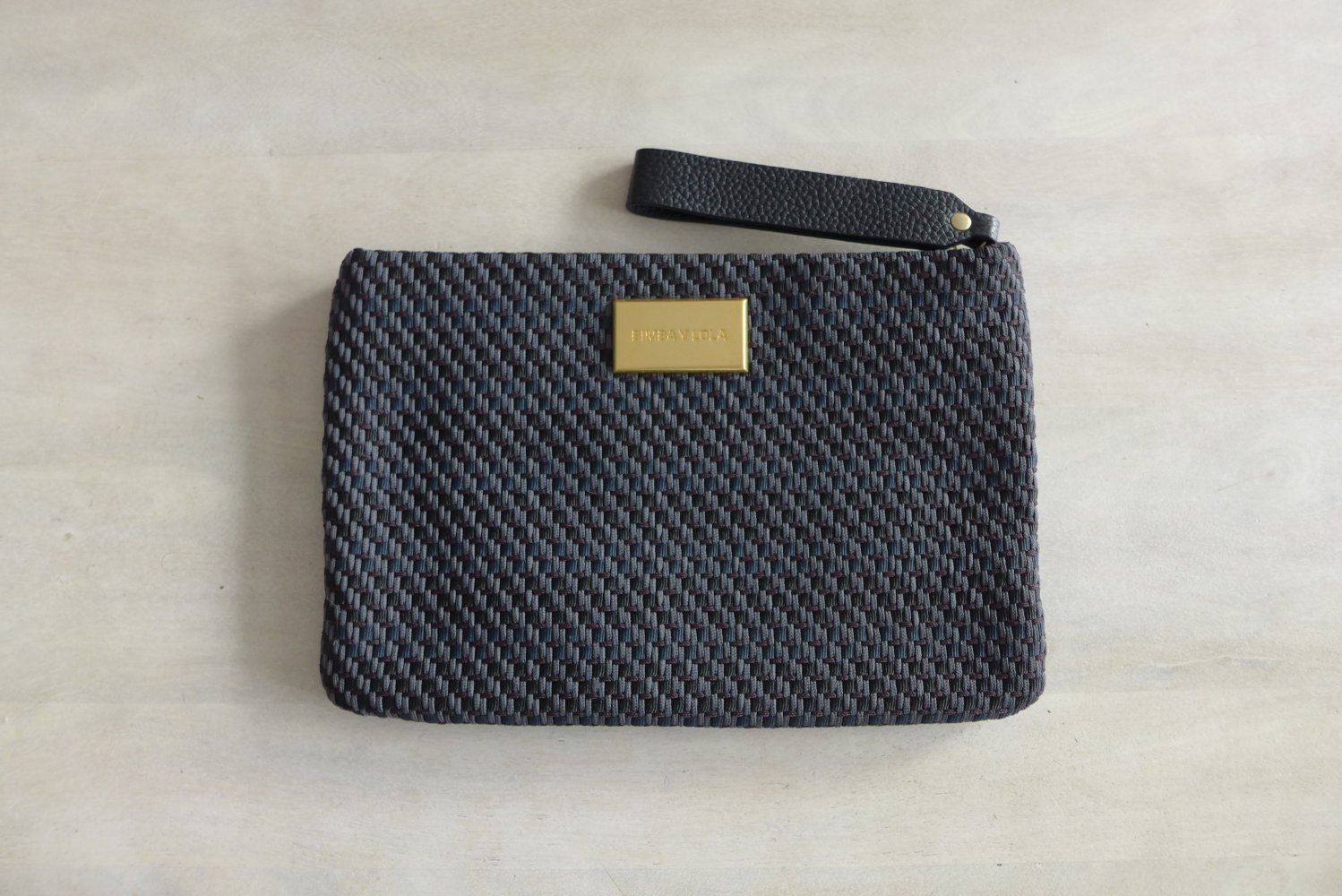 Bimba y Lola Handtasche Clutch dunkelblau grau schwarz NEU