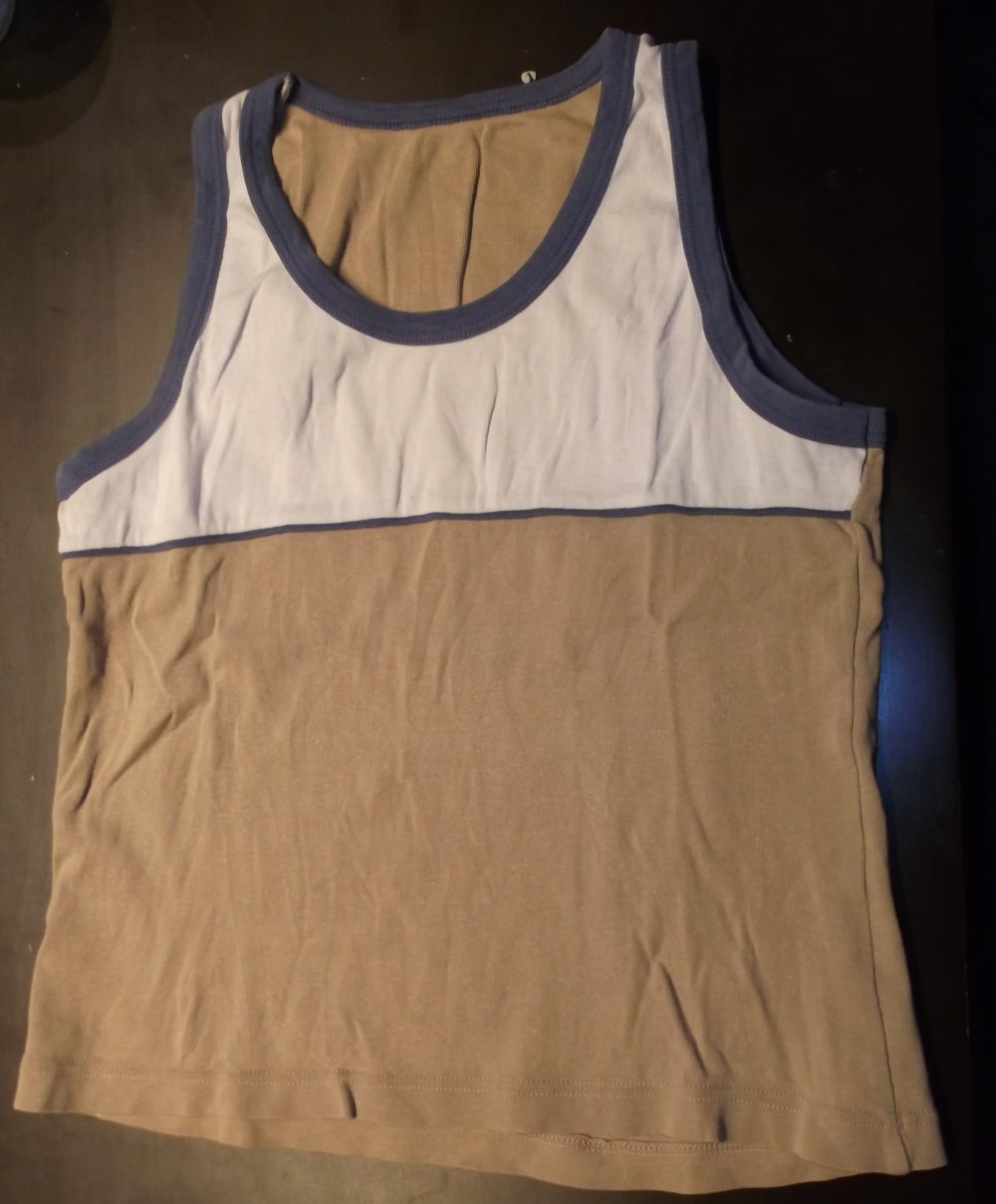 beige weiß blaues Tank Top Gr. M 